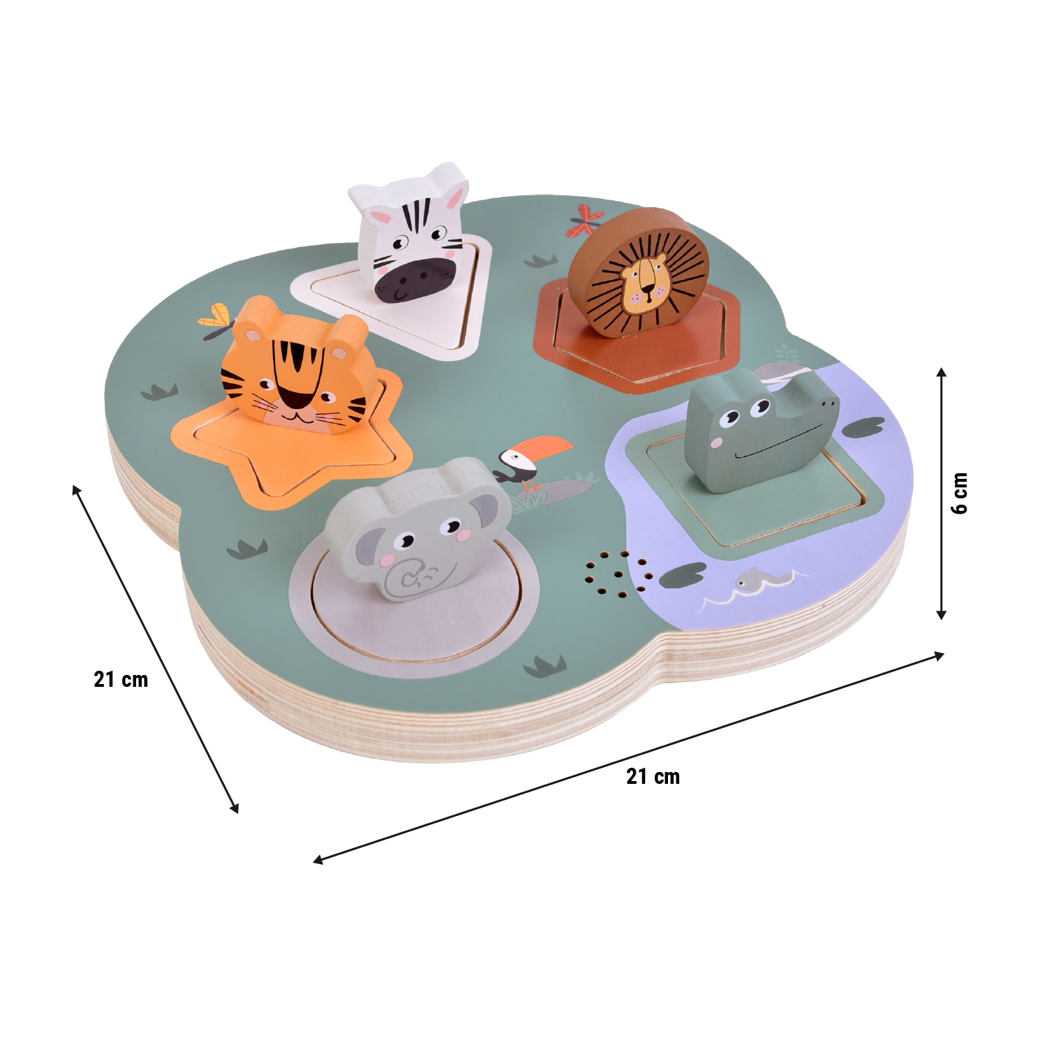 3D-Setzpuzzle Tierlaute Größen-Skizze
