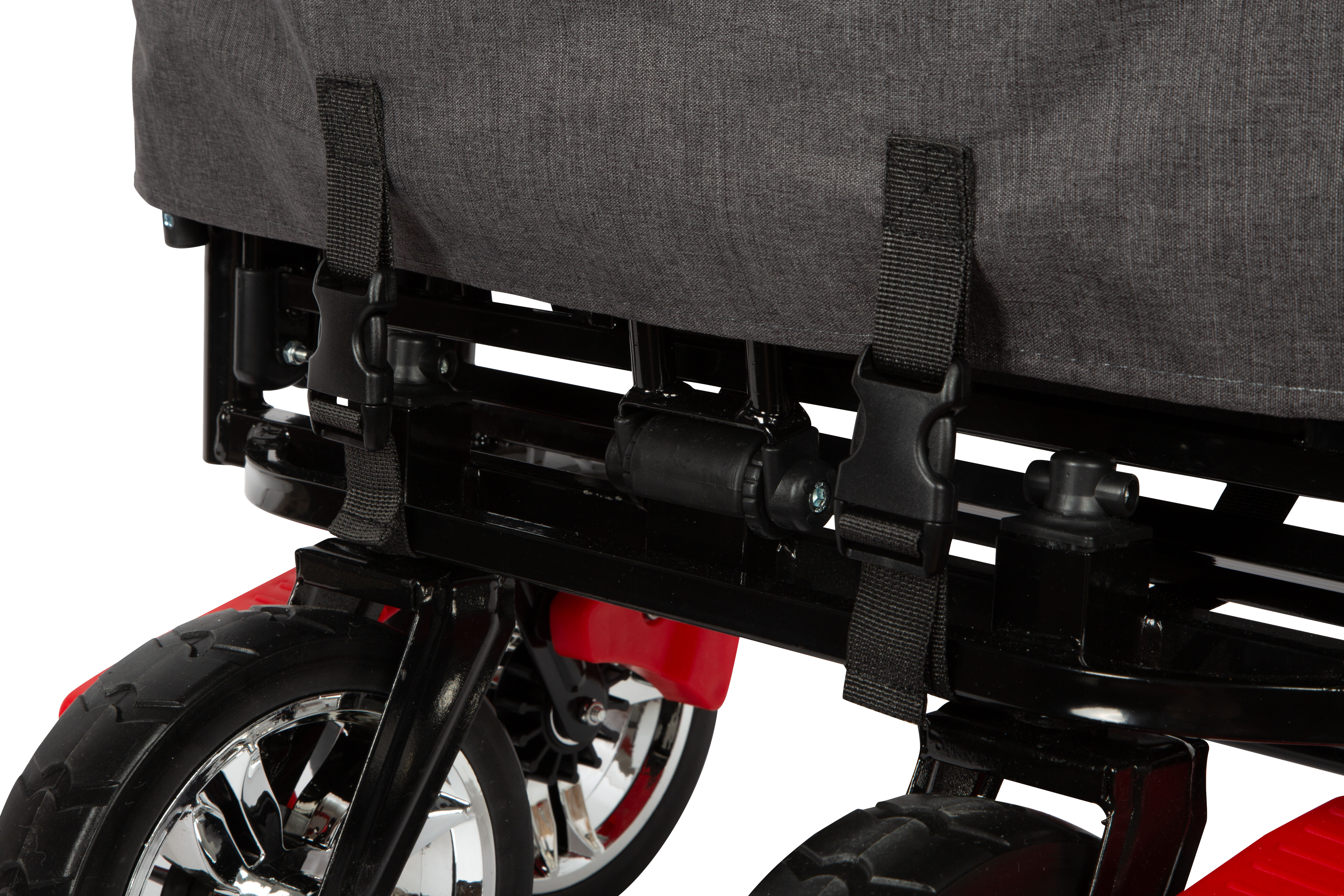 Bollerwagen, Gurte ordentlich verstaut