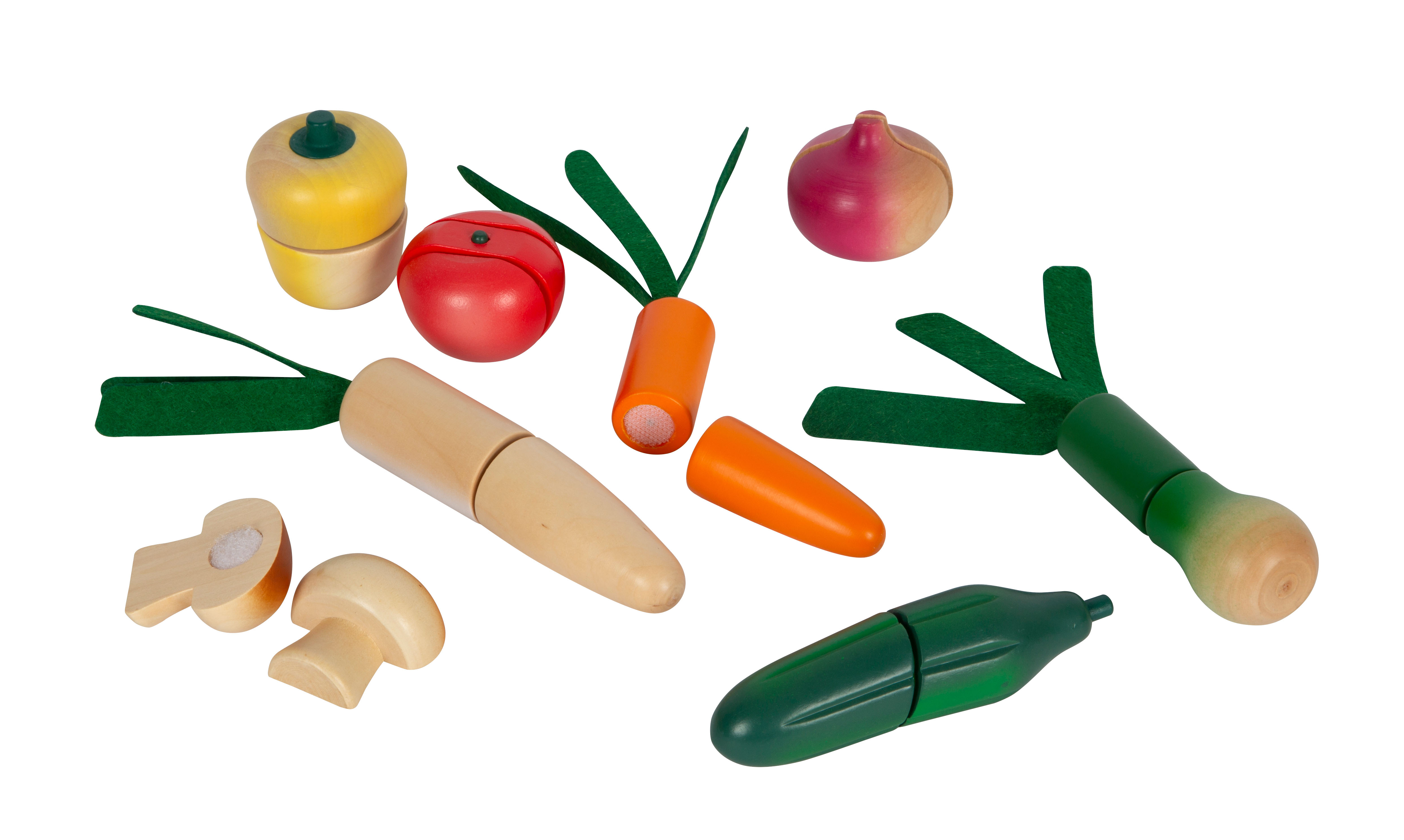 Gemüse aus Holz zum Spielen
