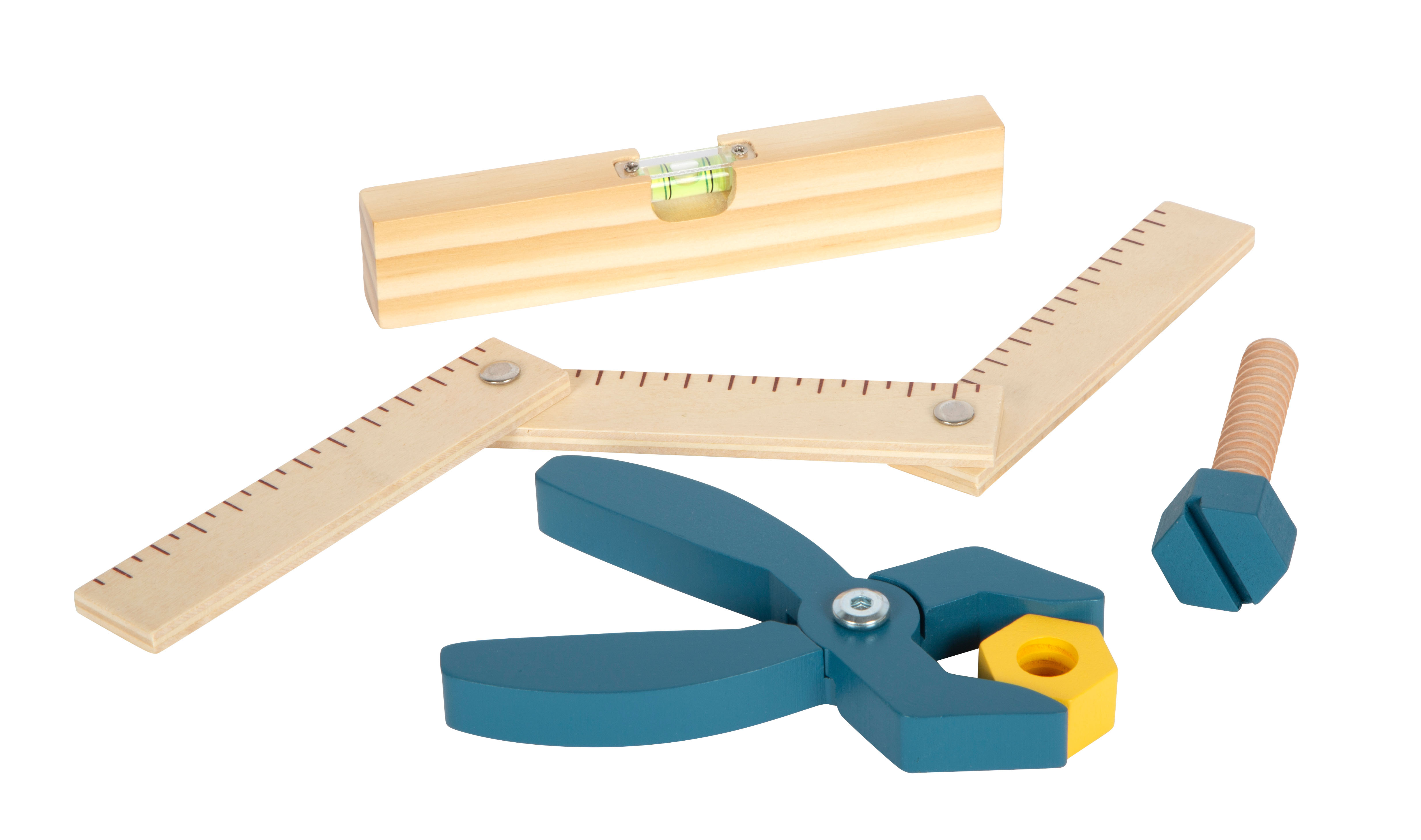 Werkstatt-Spielzeug mit Wasserwaage aus Holz