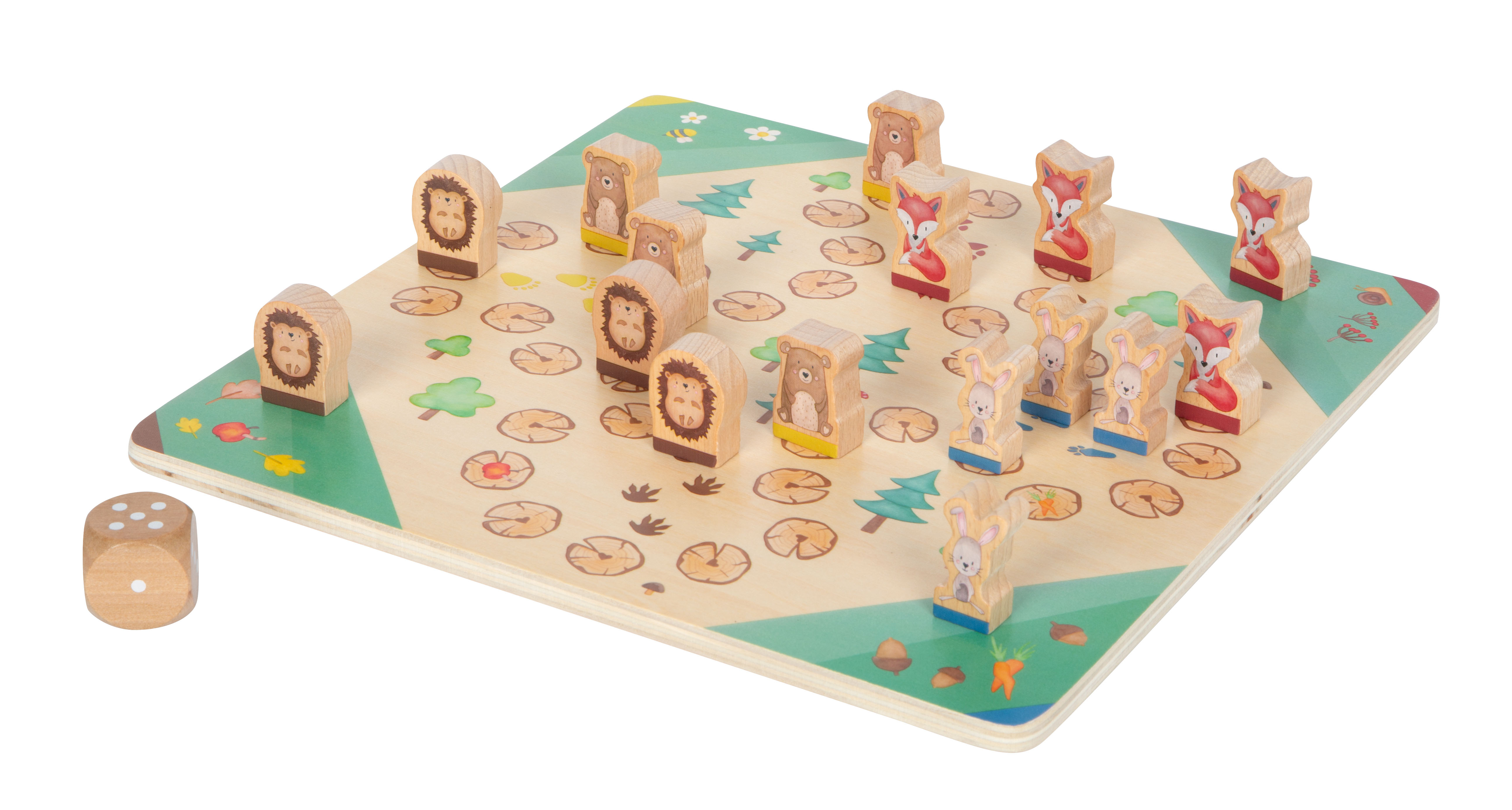 Ludo-Spiel mit Wildtieren aus Holz