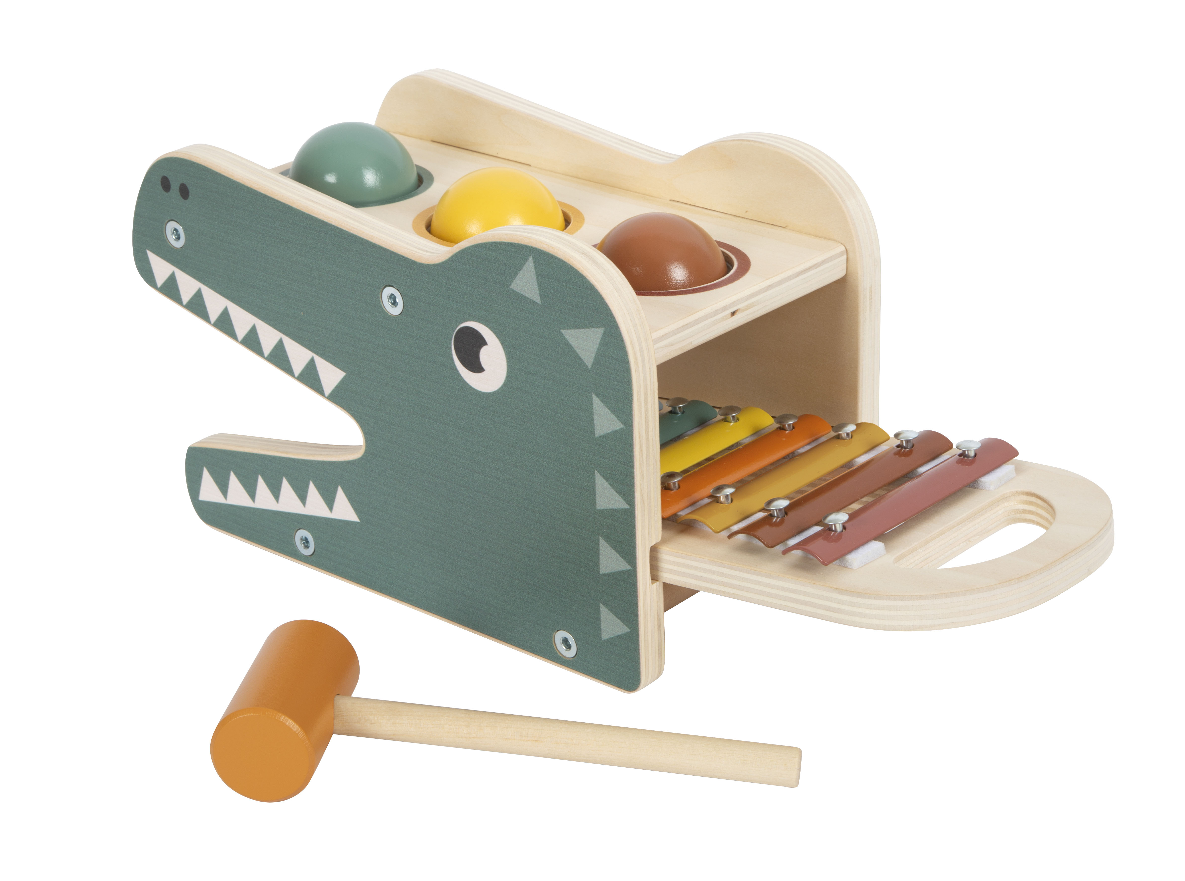 Klopfspiel mit Xylophon in Krokodil-Form