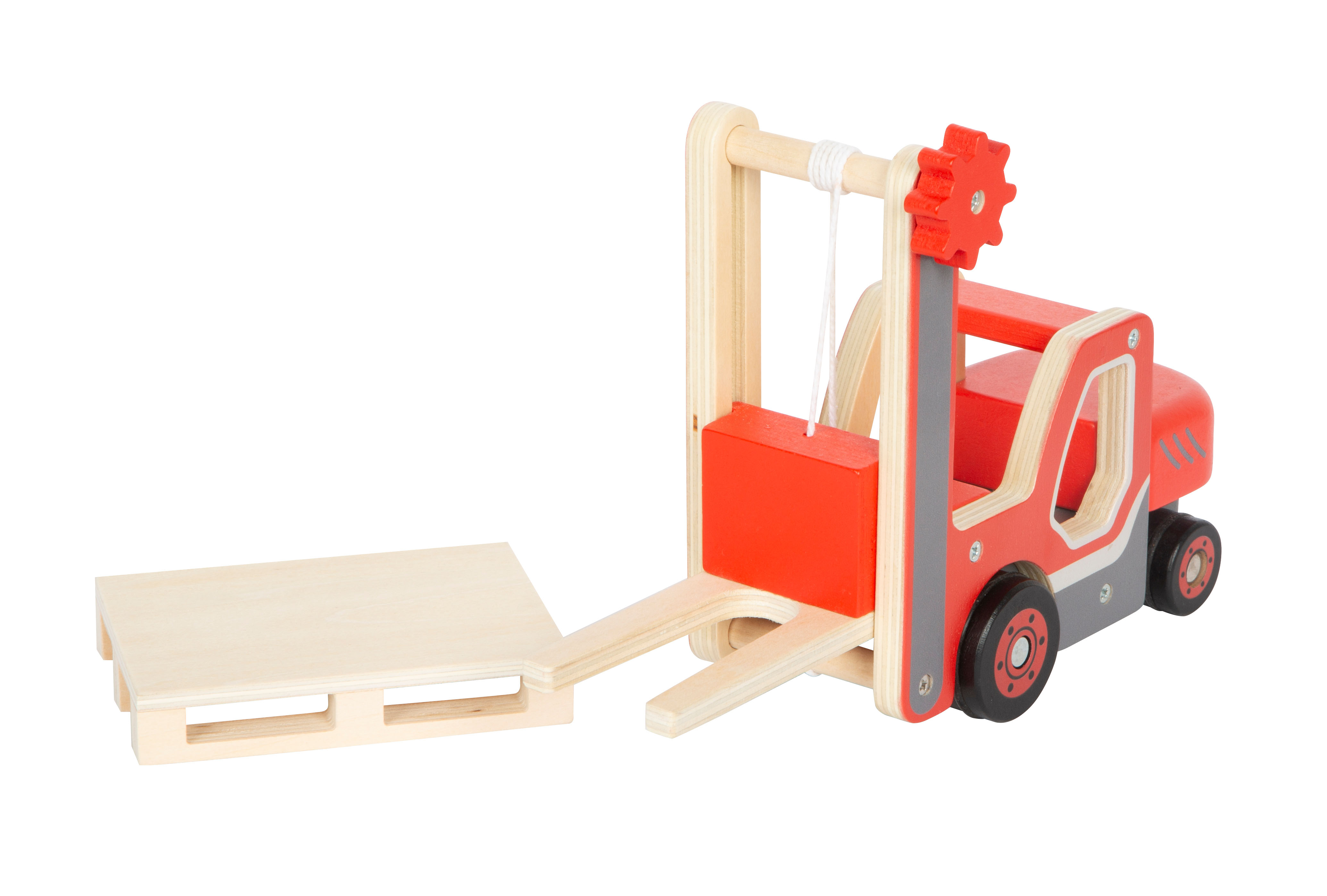 Gabelstapler schräg links vorne und Palette