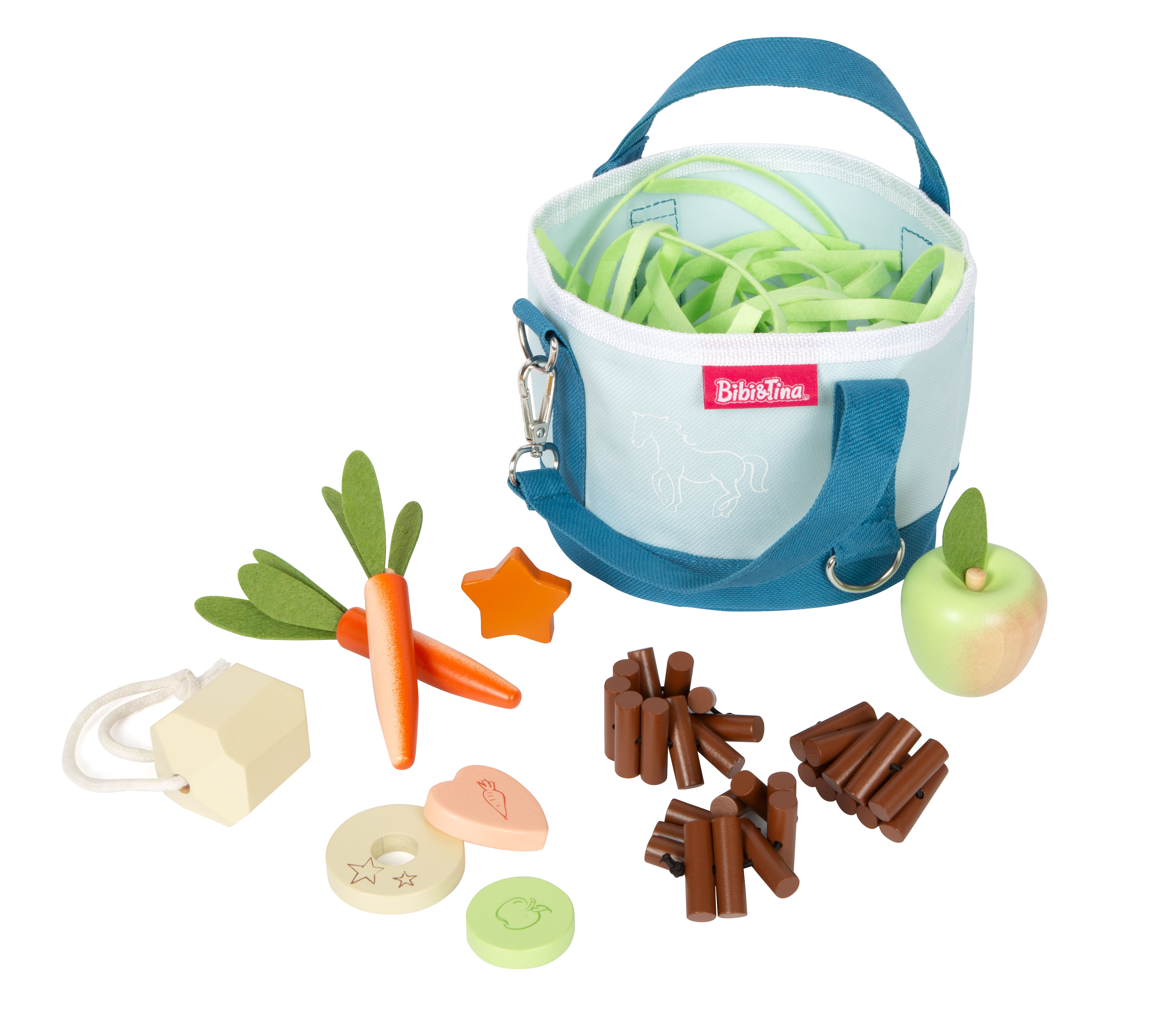 Pferdefutter-Set mit Tasche