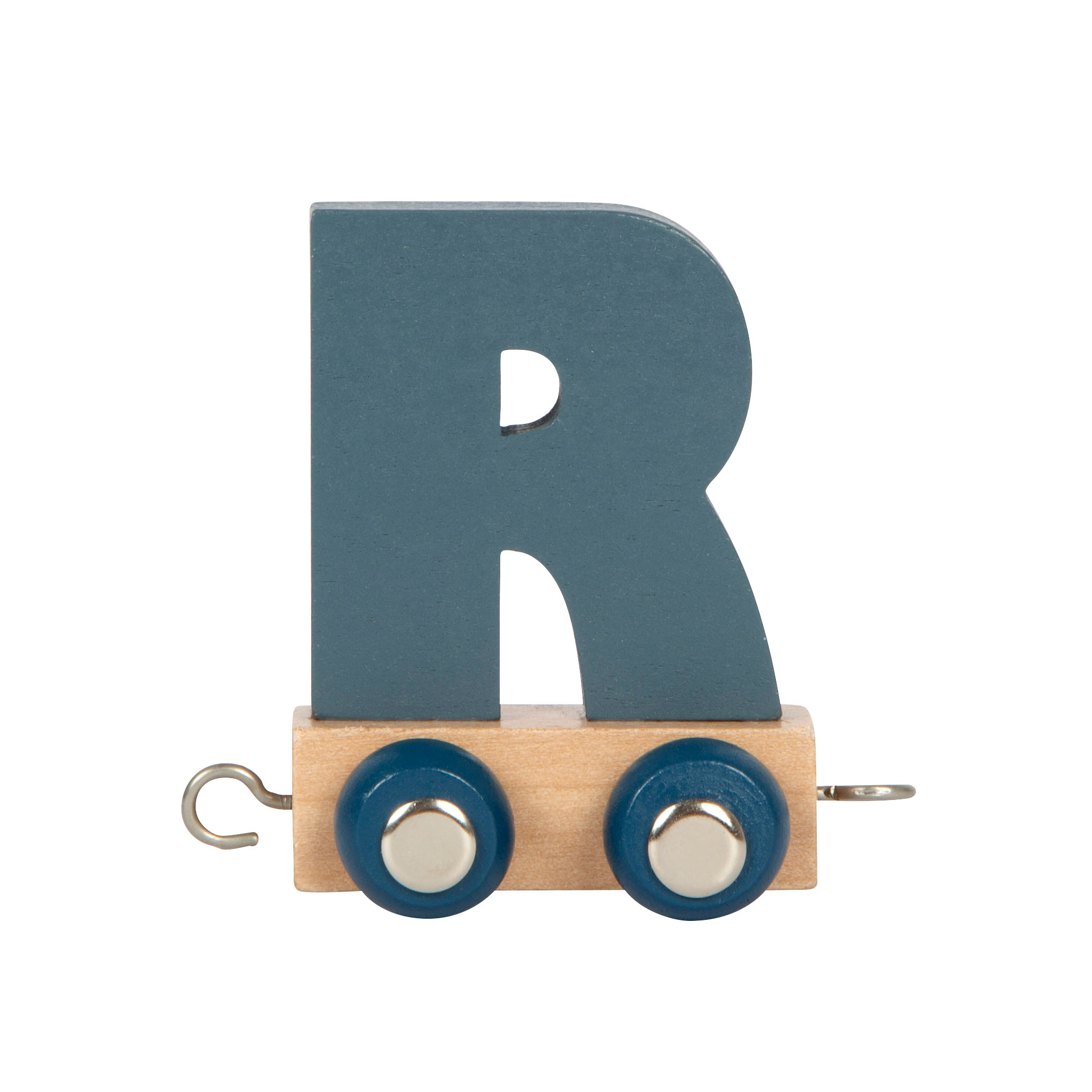 Blauer Buchstabenzug R aus Holz