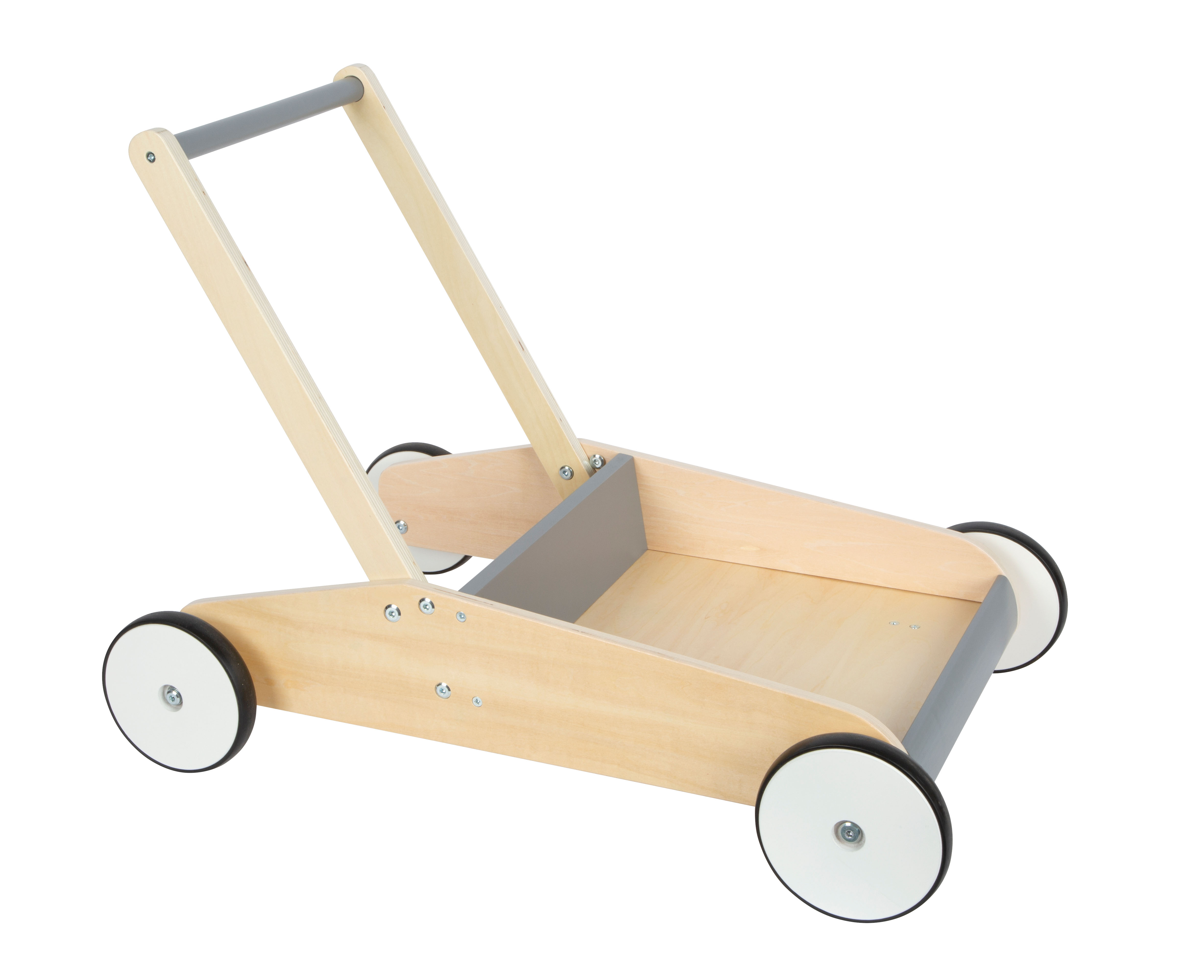 Lauflernwagen aus Holz mit grauen Details