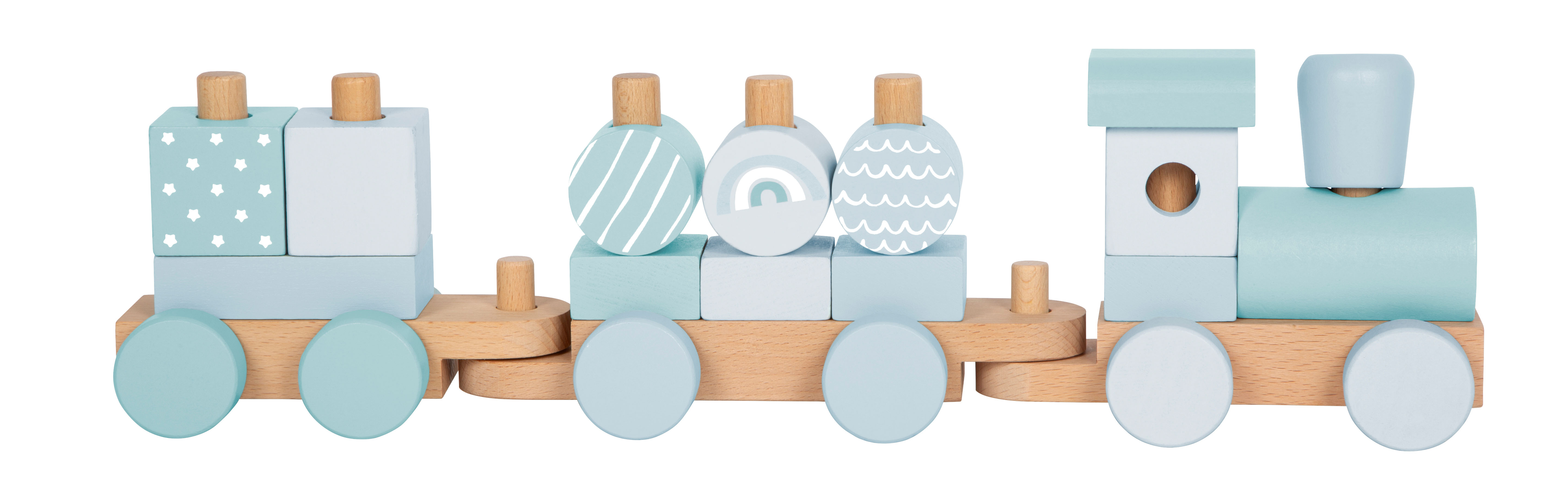 Holzzug mit zwei Wagons