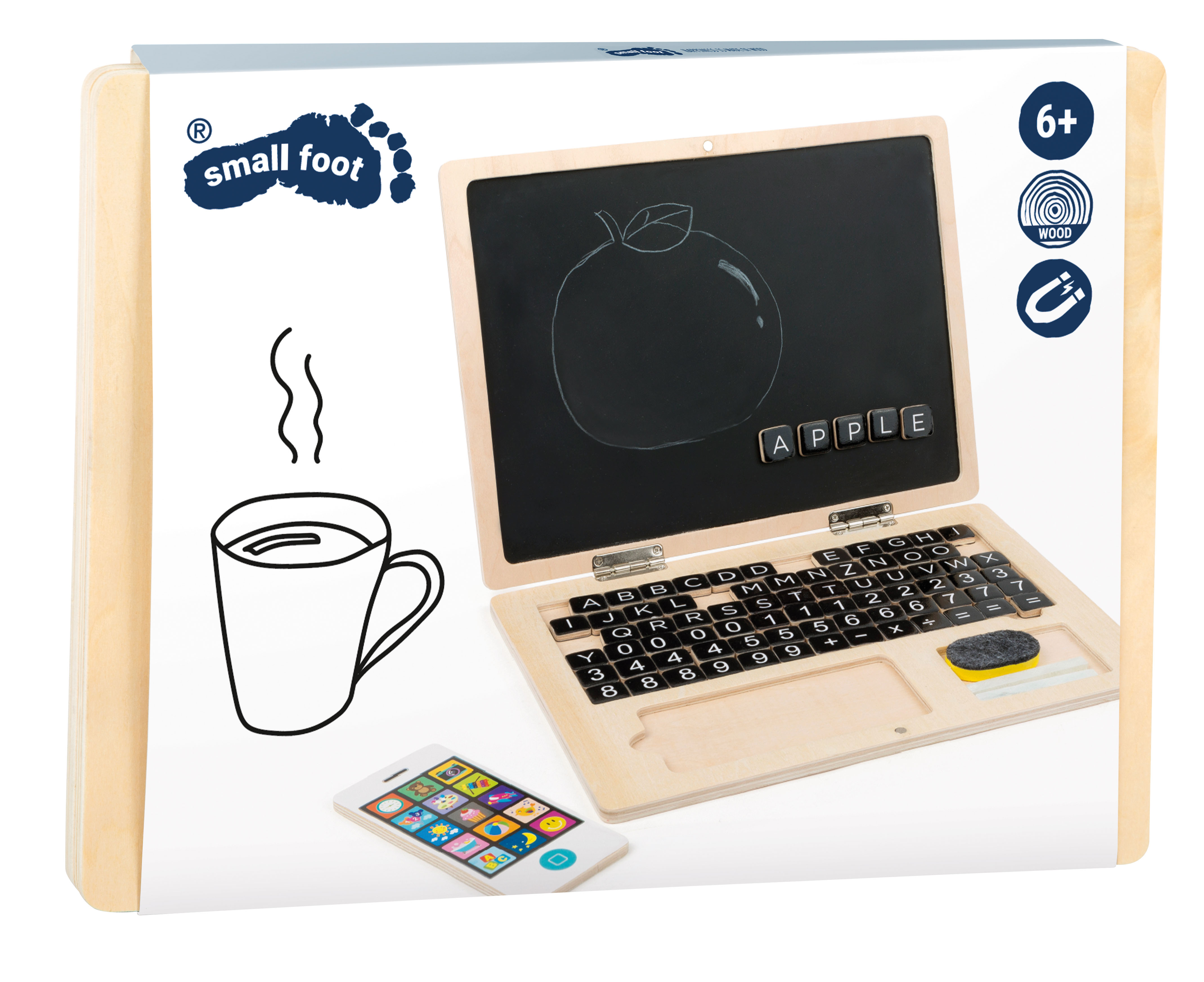 Holz-Laptop mit Magnet-Tafel für Kinder
