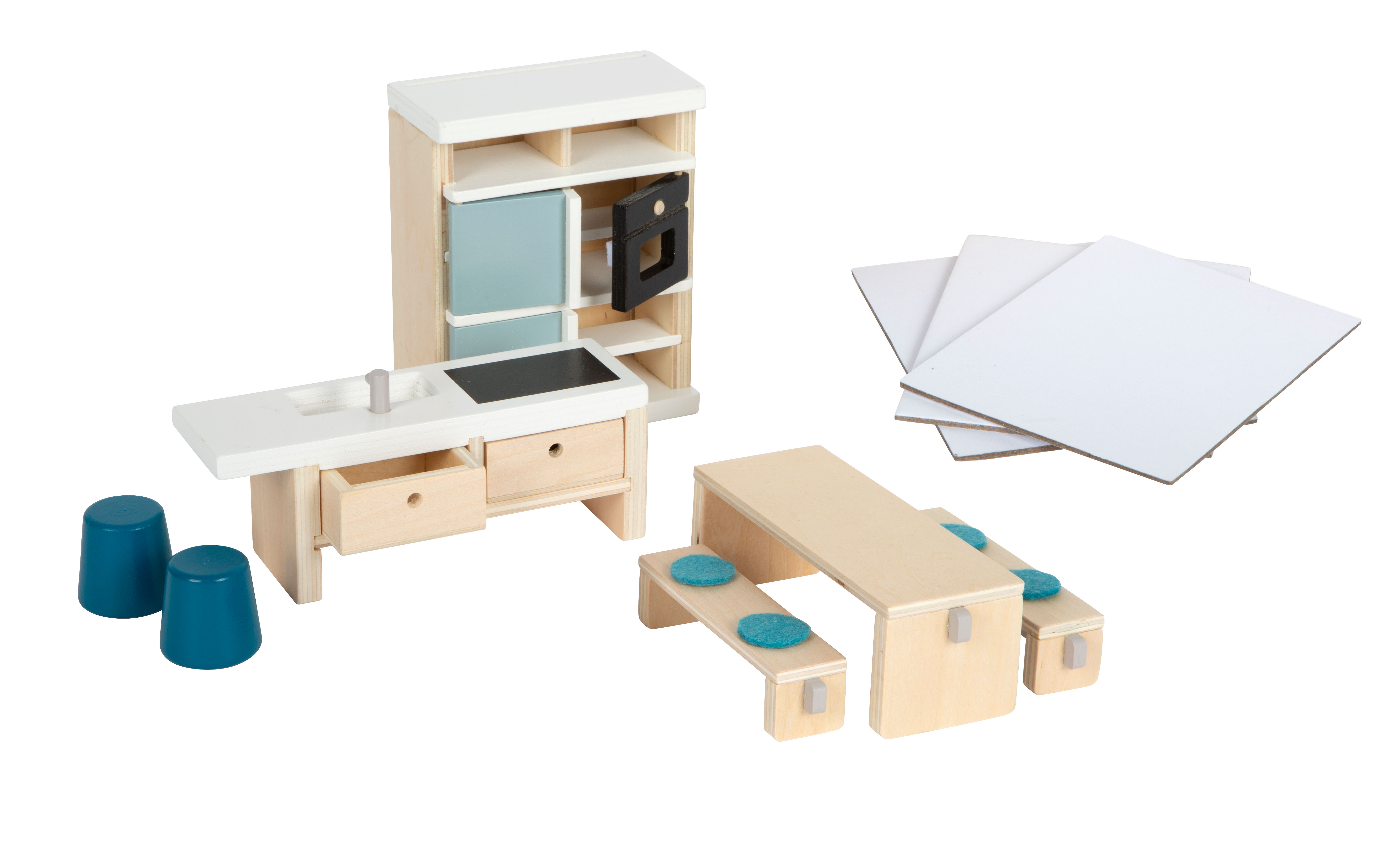 Wechselbare Kühlschrank-Rückwände fürs Puppenhaus