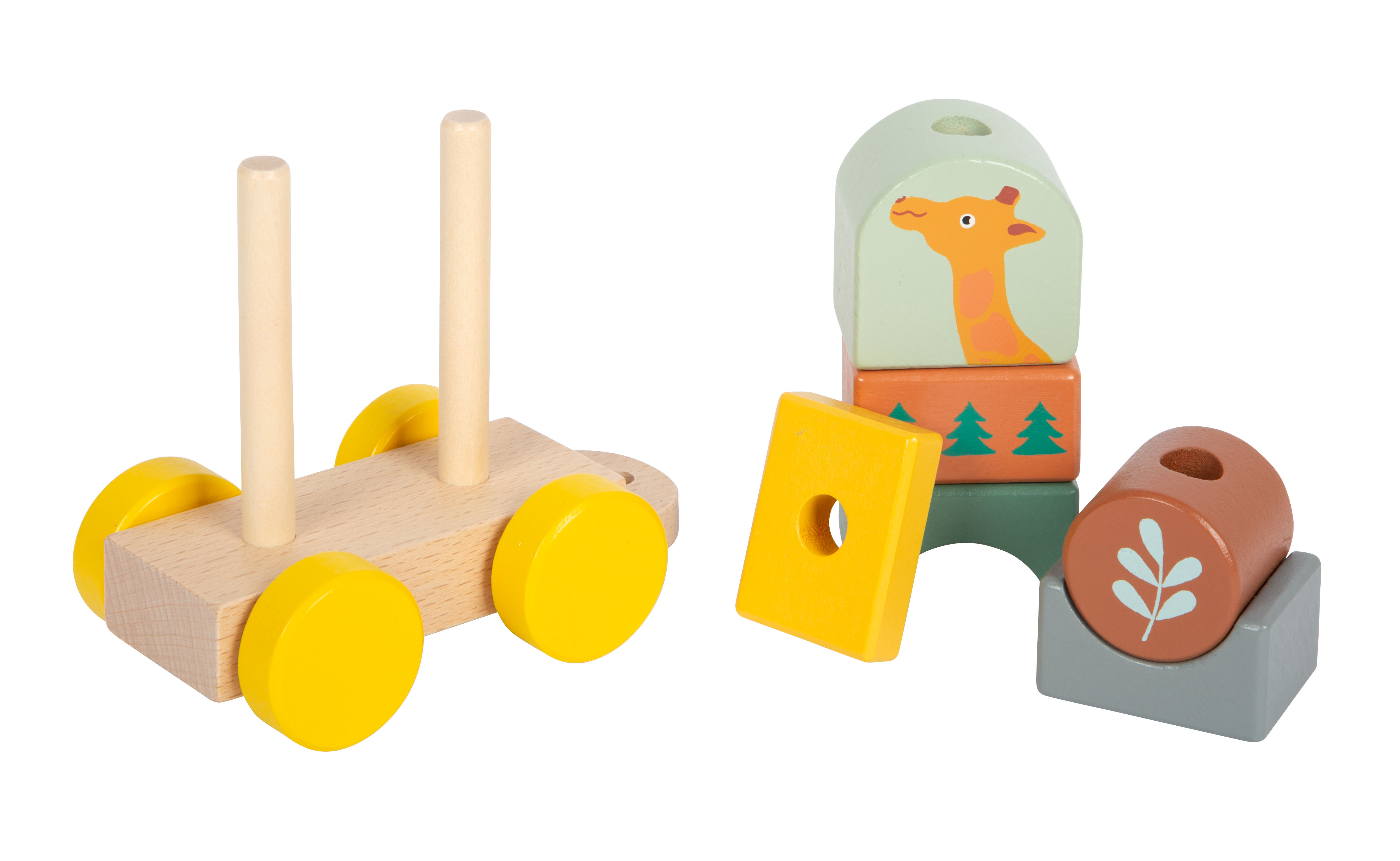 Waggon von Safari-Holzzug mit Steckelementen