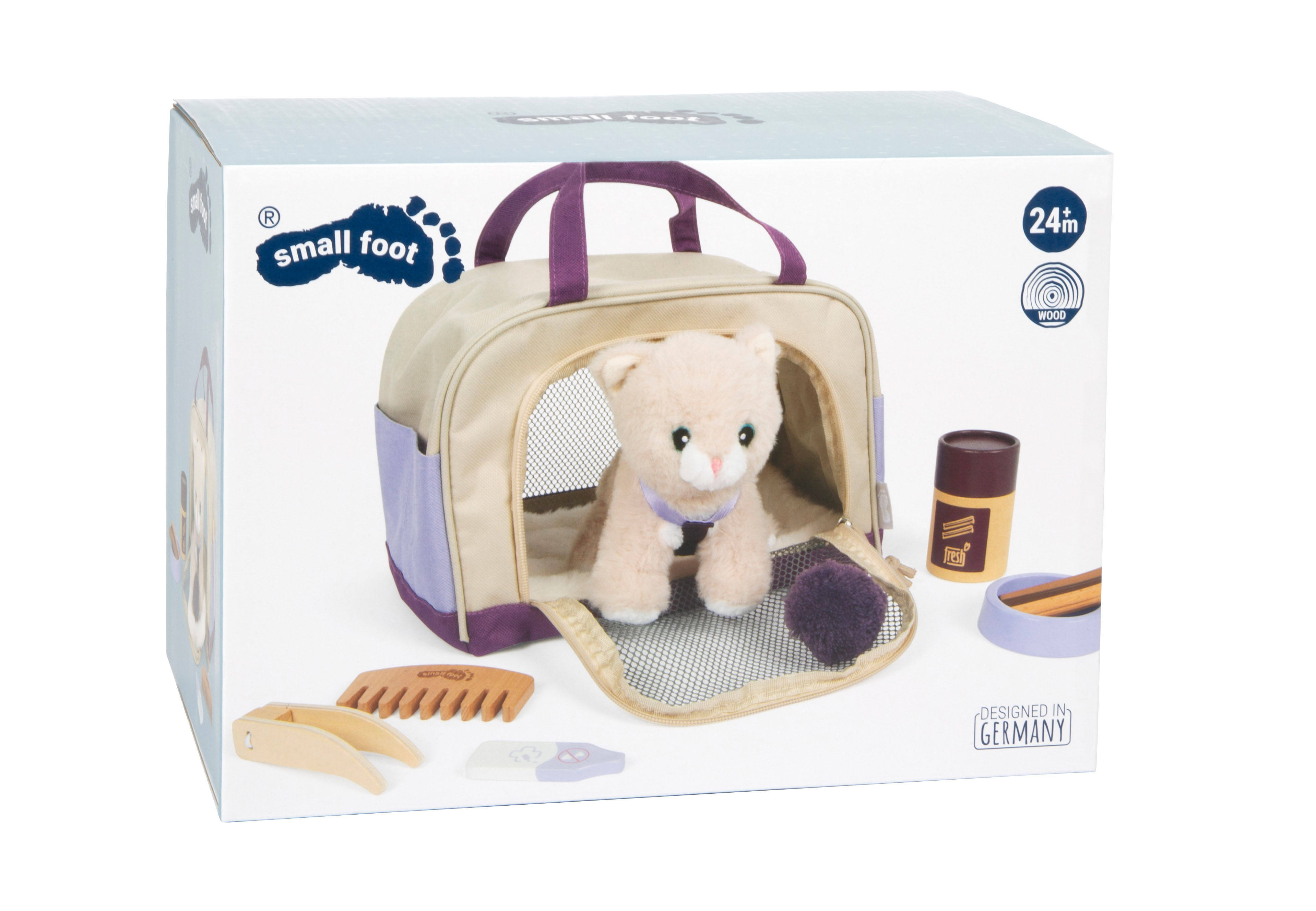Verpackung von Katze-Spielset mit Tasche