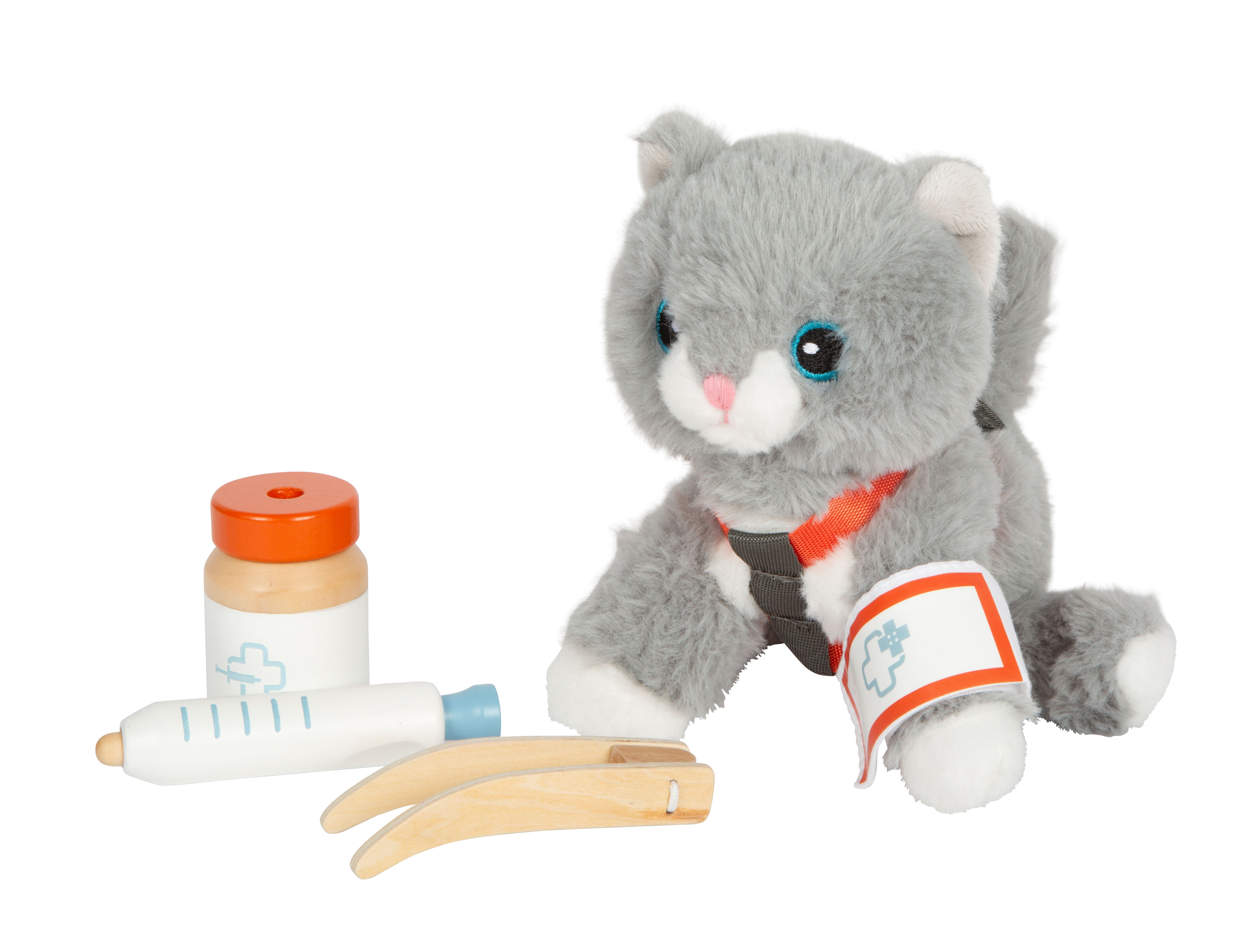 Katze Mit Tasche Und Pflege Set Arzt Spritze