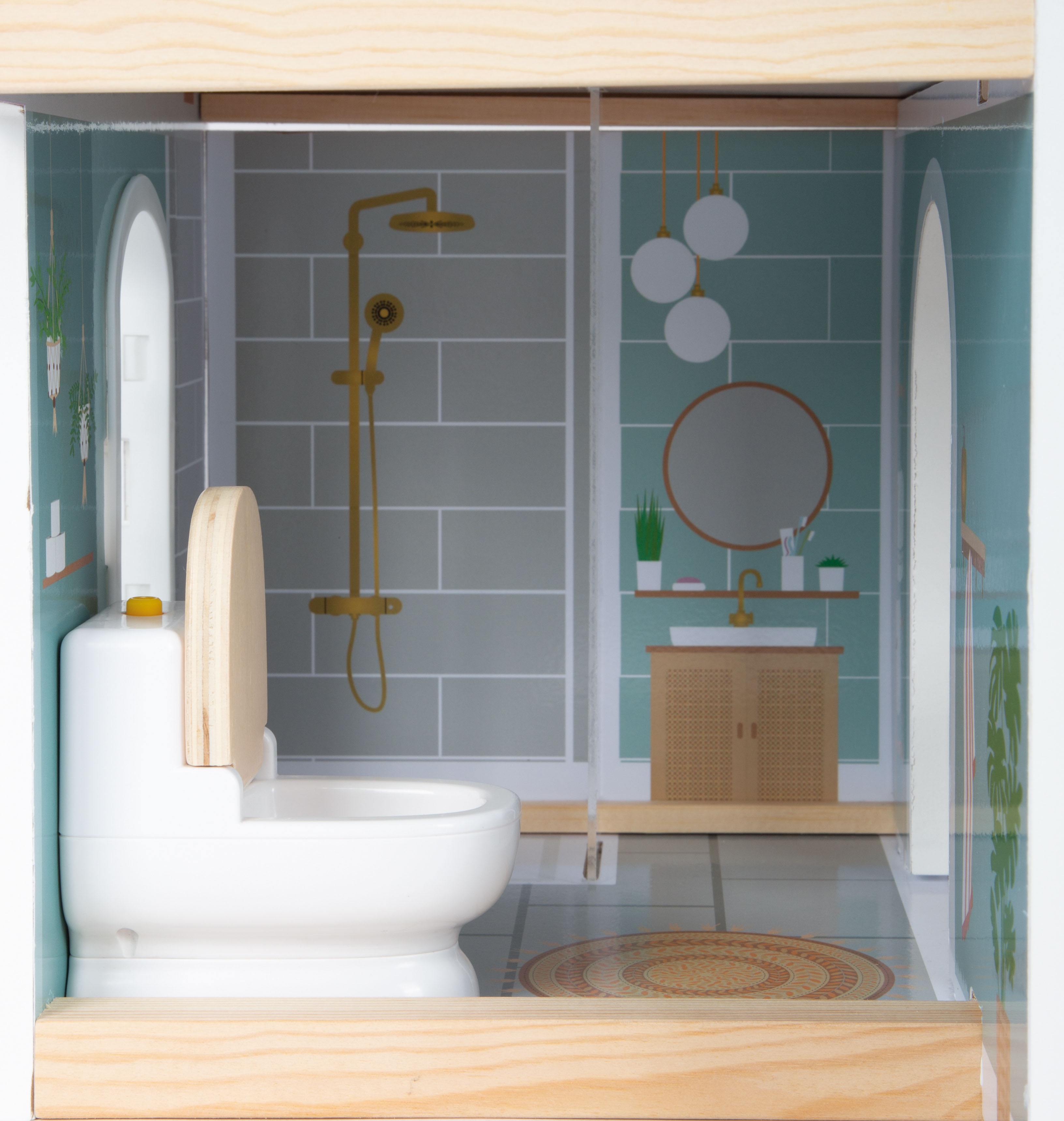 Puppenhaus mit Dachterrasse für Kinder