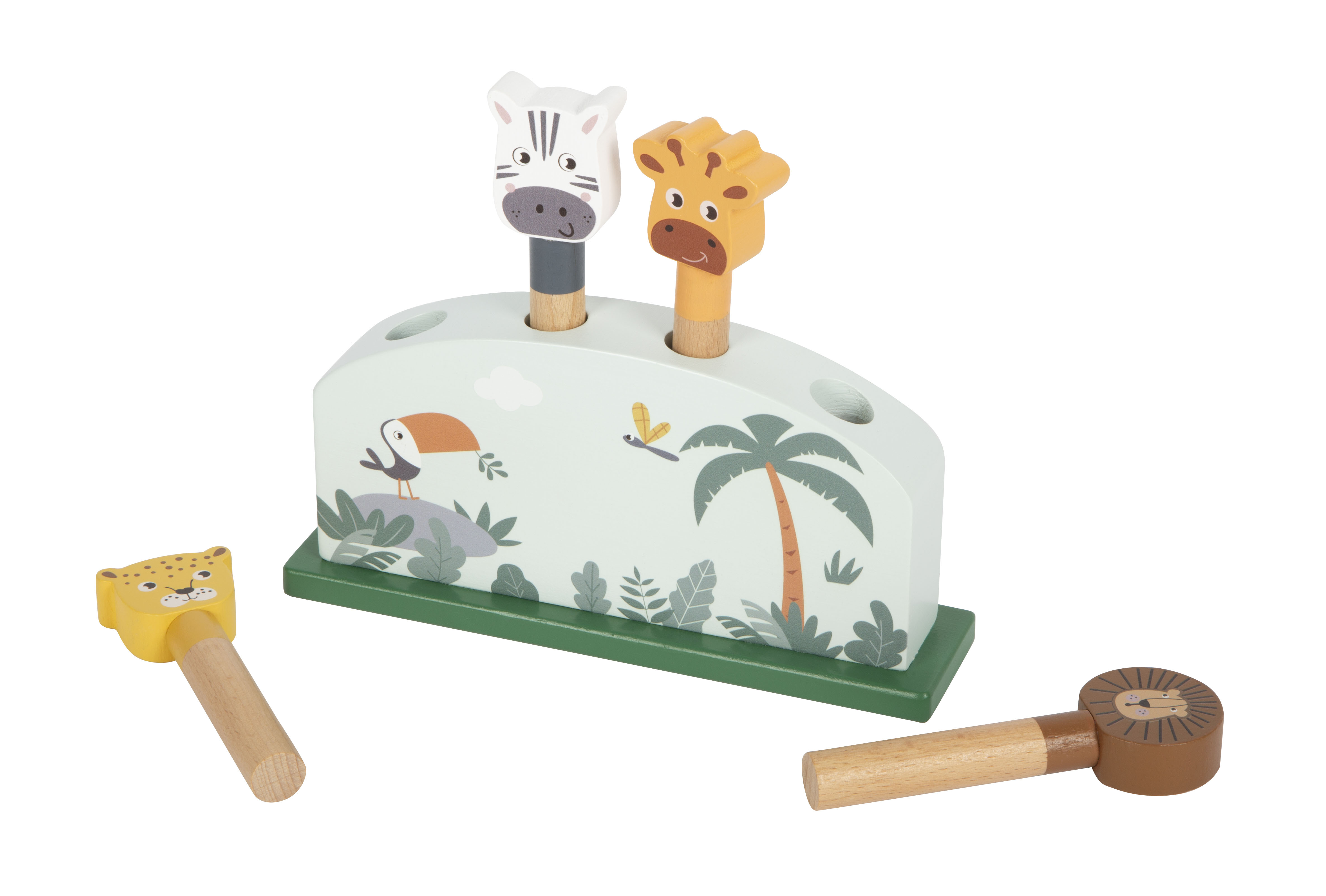 Hüpfende Tiere: Zebra, Gepard, Löwe, Giraffe