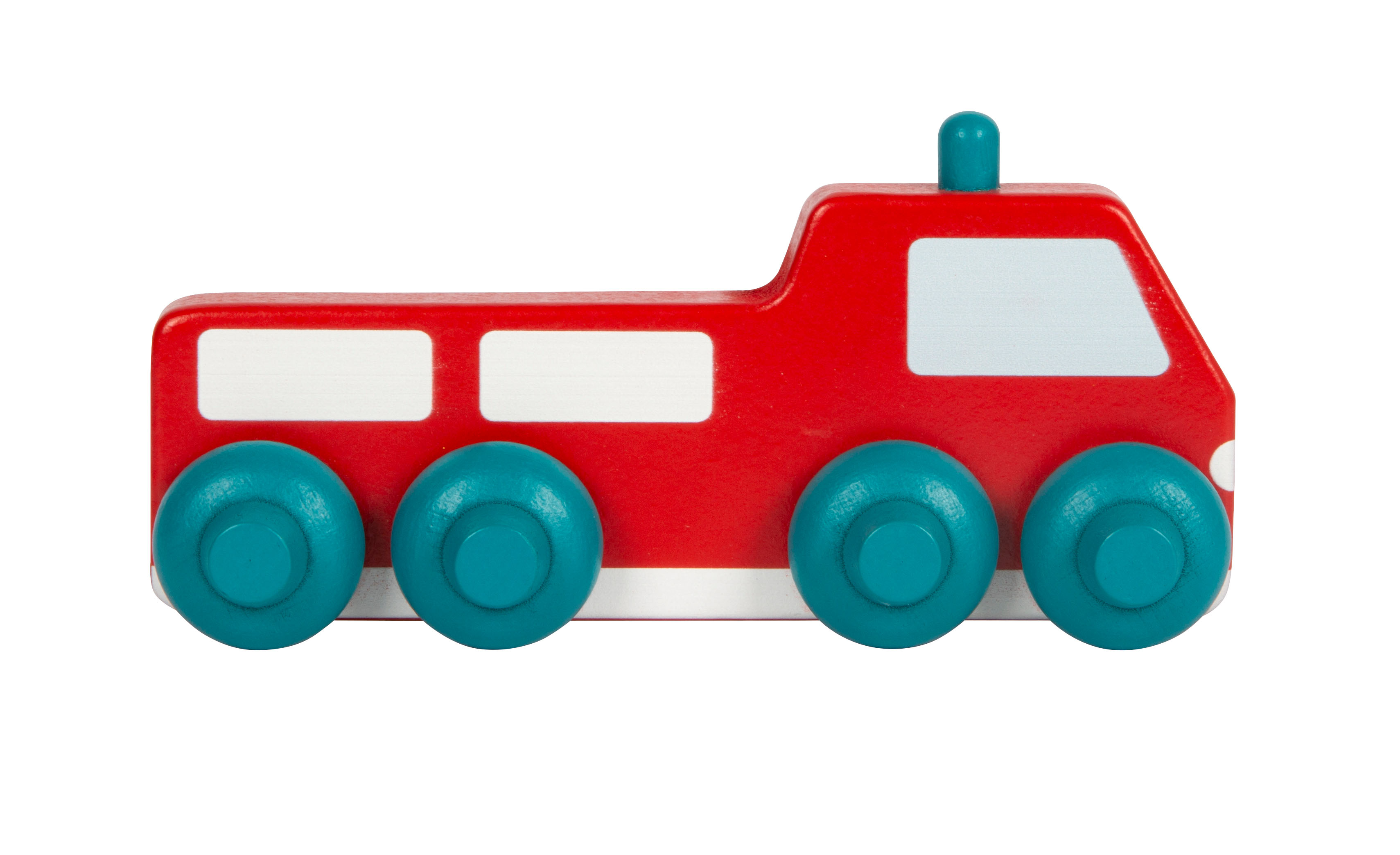Feuerwehrauto aus Holz für Kugelbahn