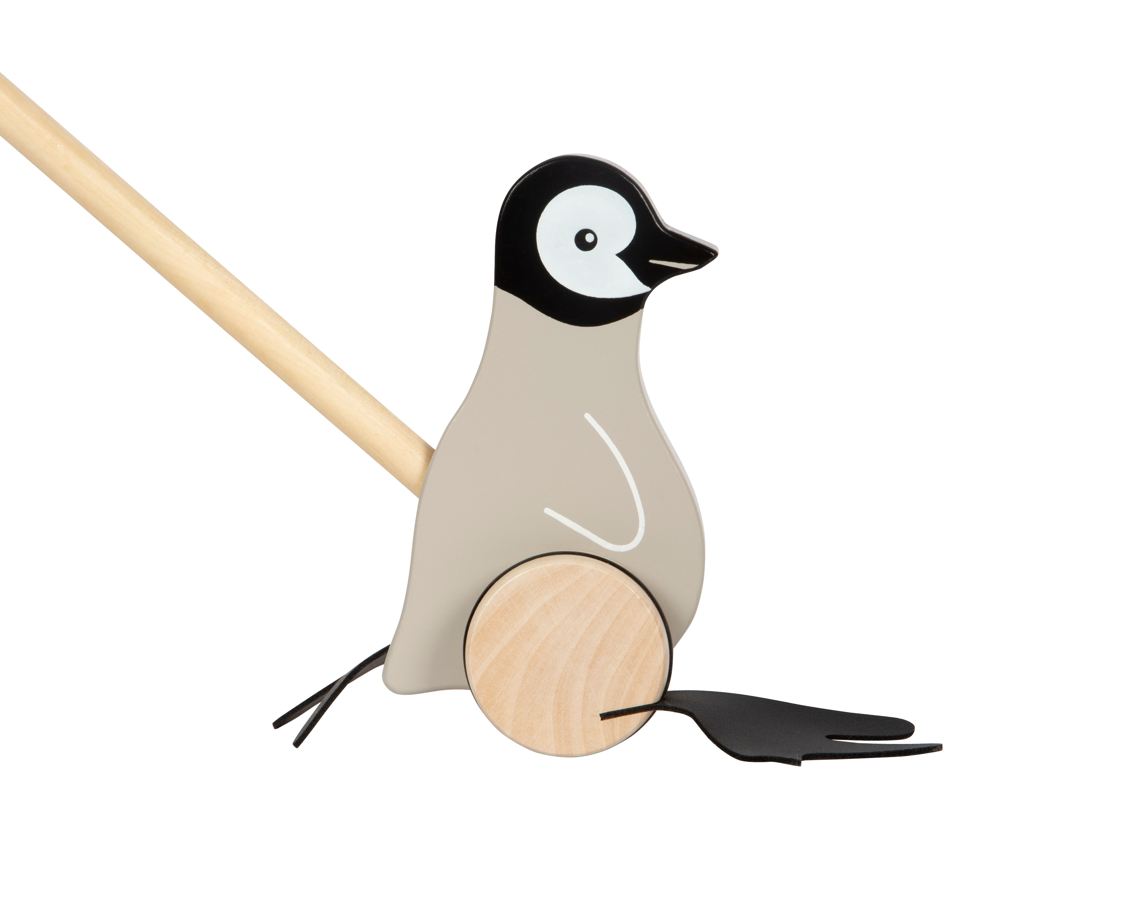 Lauflern-Pinguin aus Holz zum Schieben