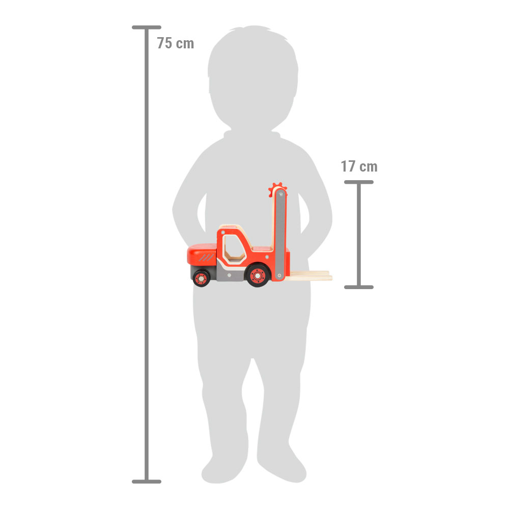 Größenvergleich Gabelstapler mit Kind