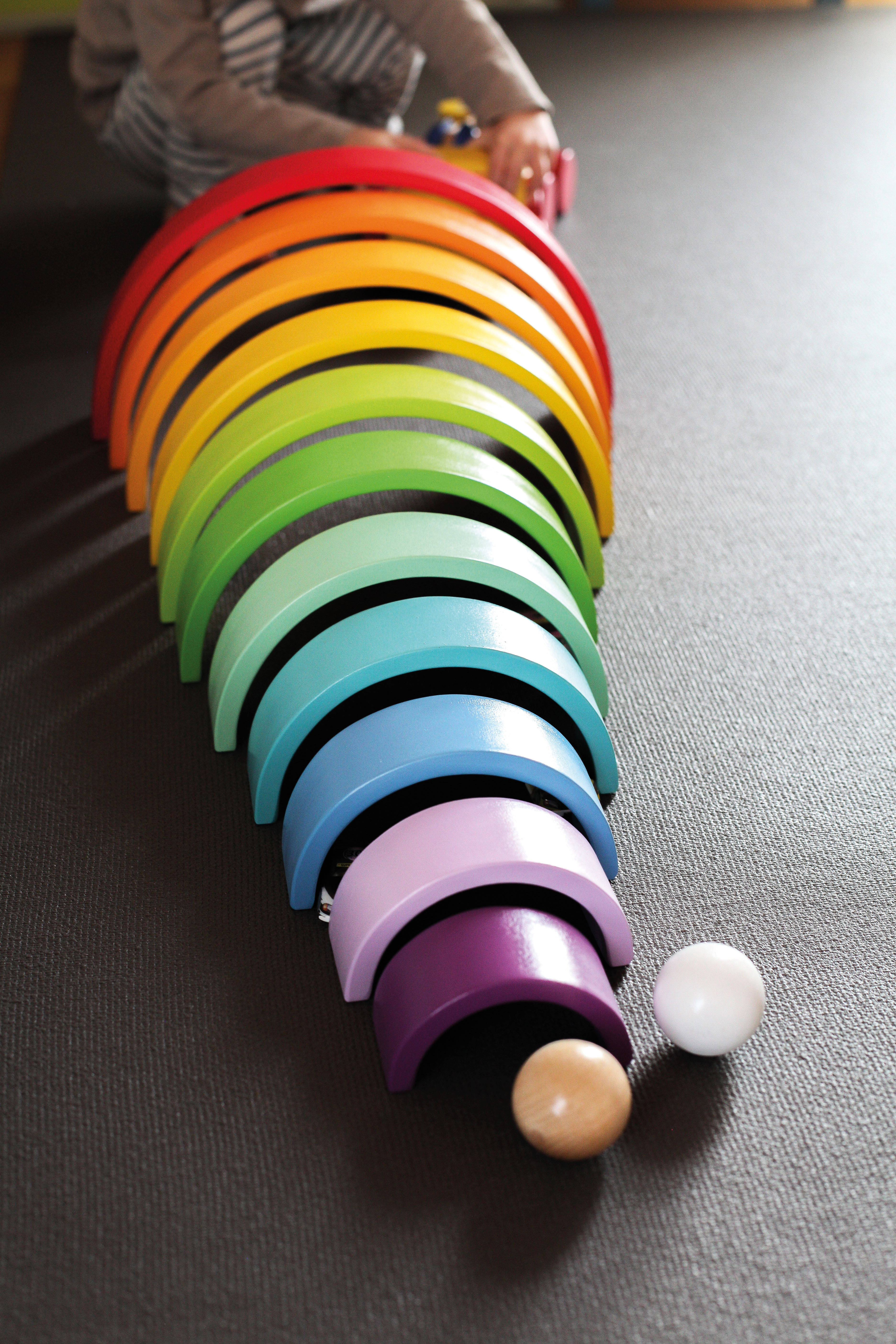 Holzbausteine Regenbogen XL für Kinder