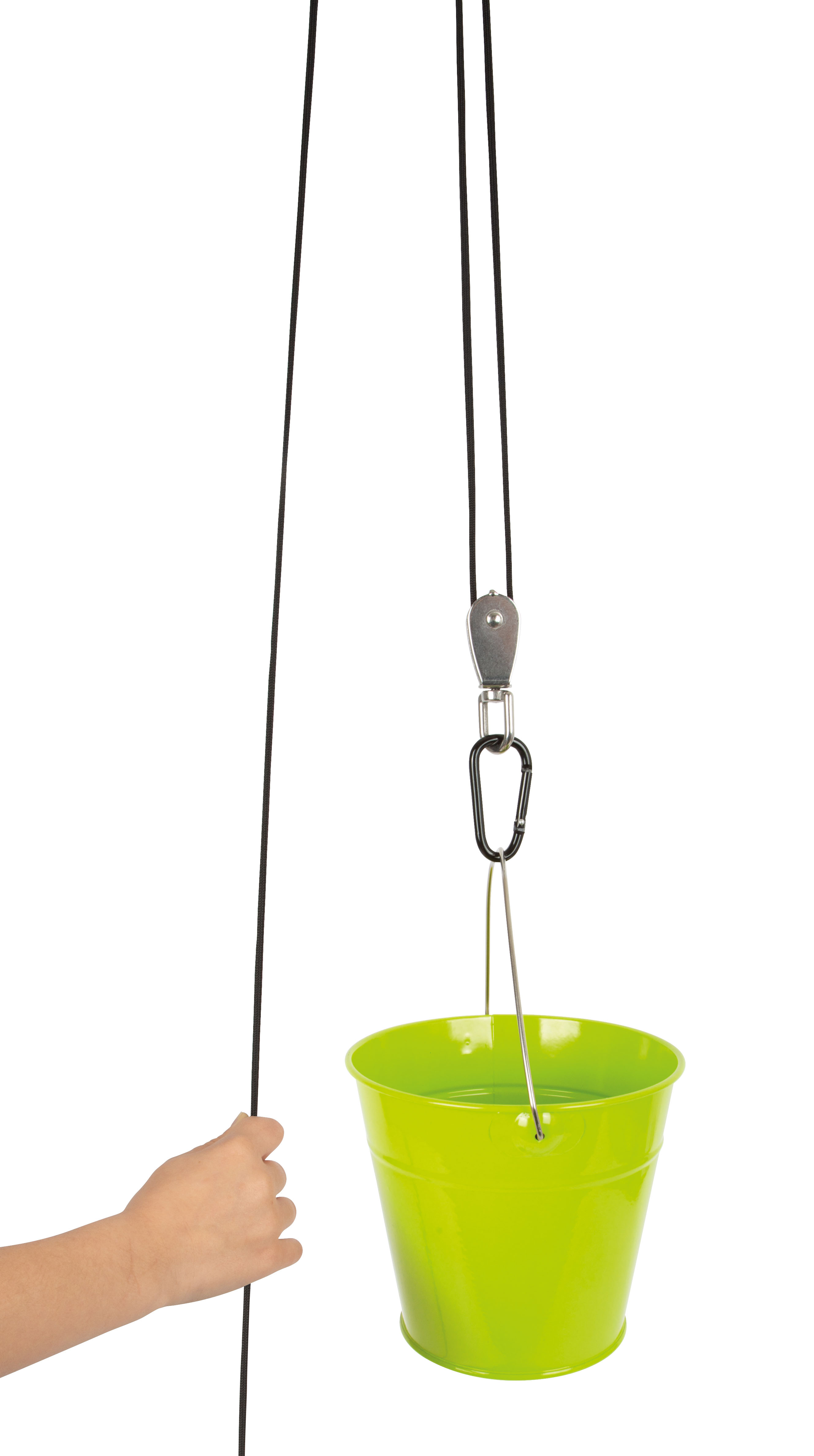Flaschenzug mit Eimer für Kinder