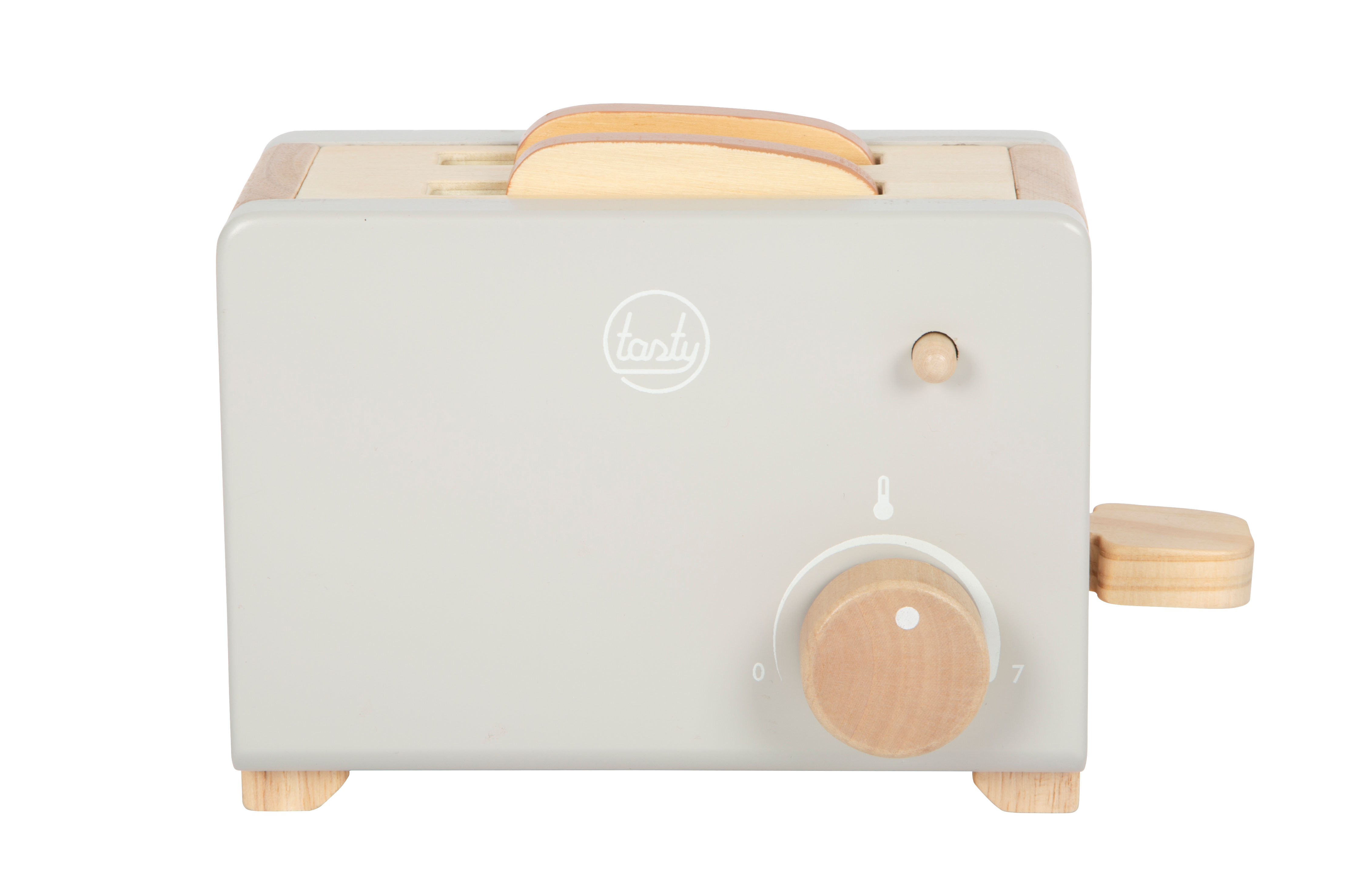 Grauer Toaster toastet Scheiben