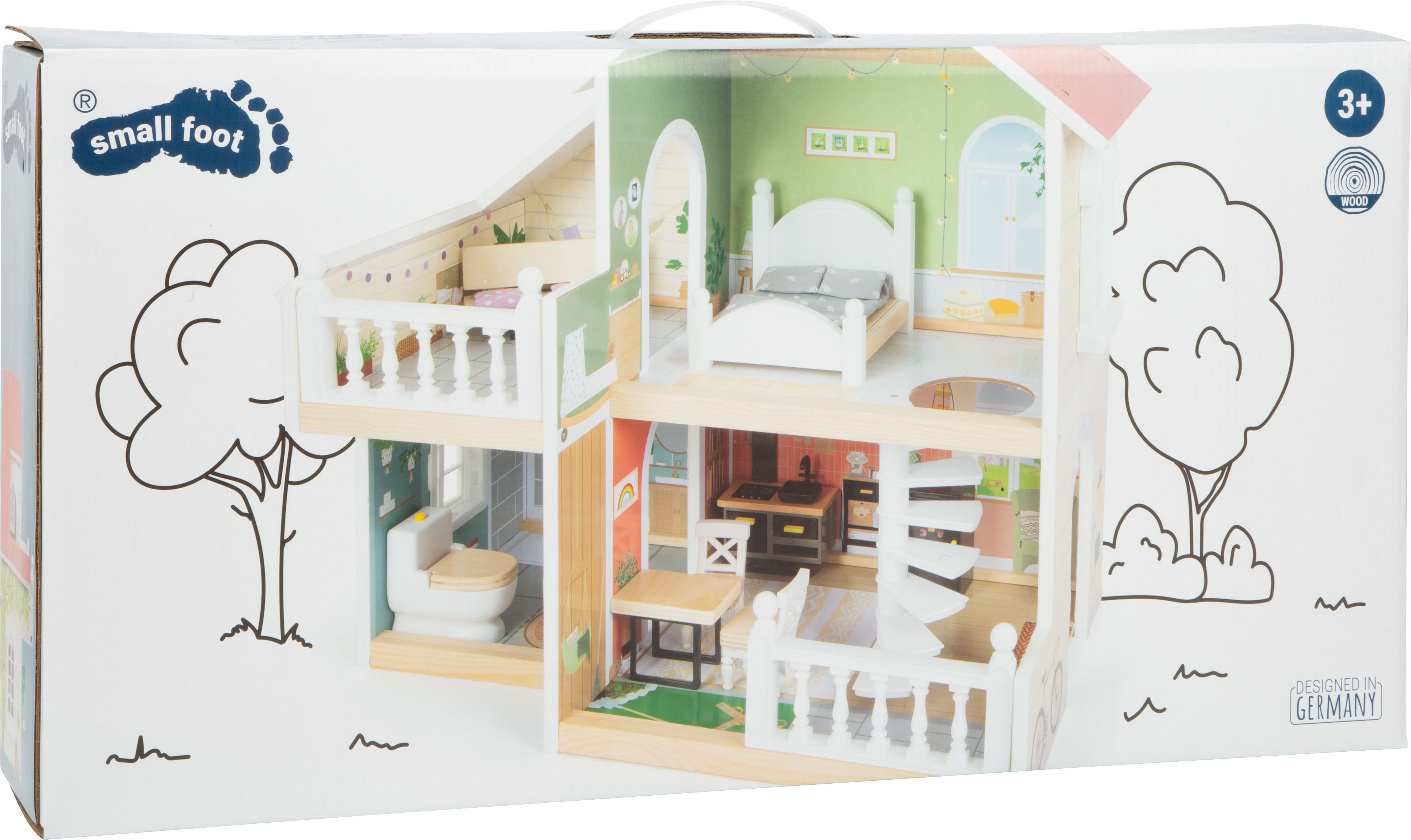 Puppenhaus mit Dachterrasse für Kinder