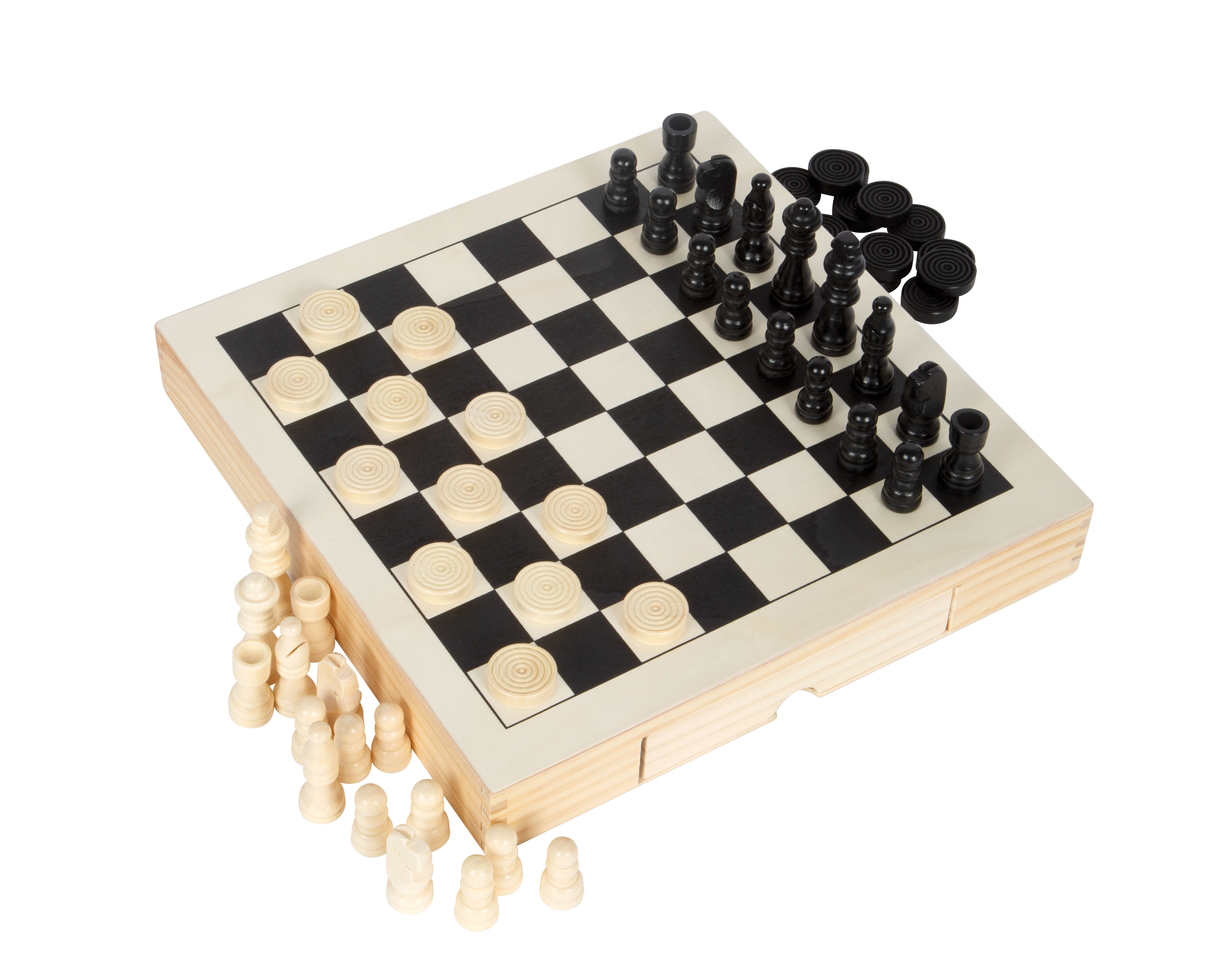 Spiele-Set Schach, Dame & Mühle für Kinder