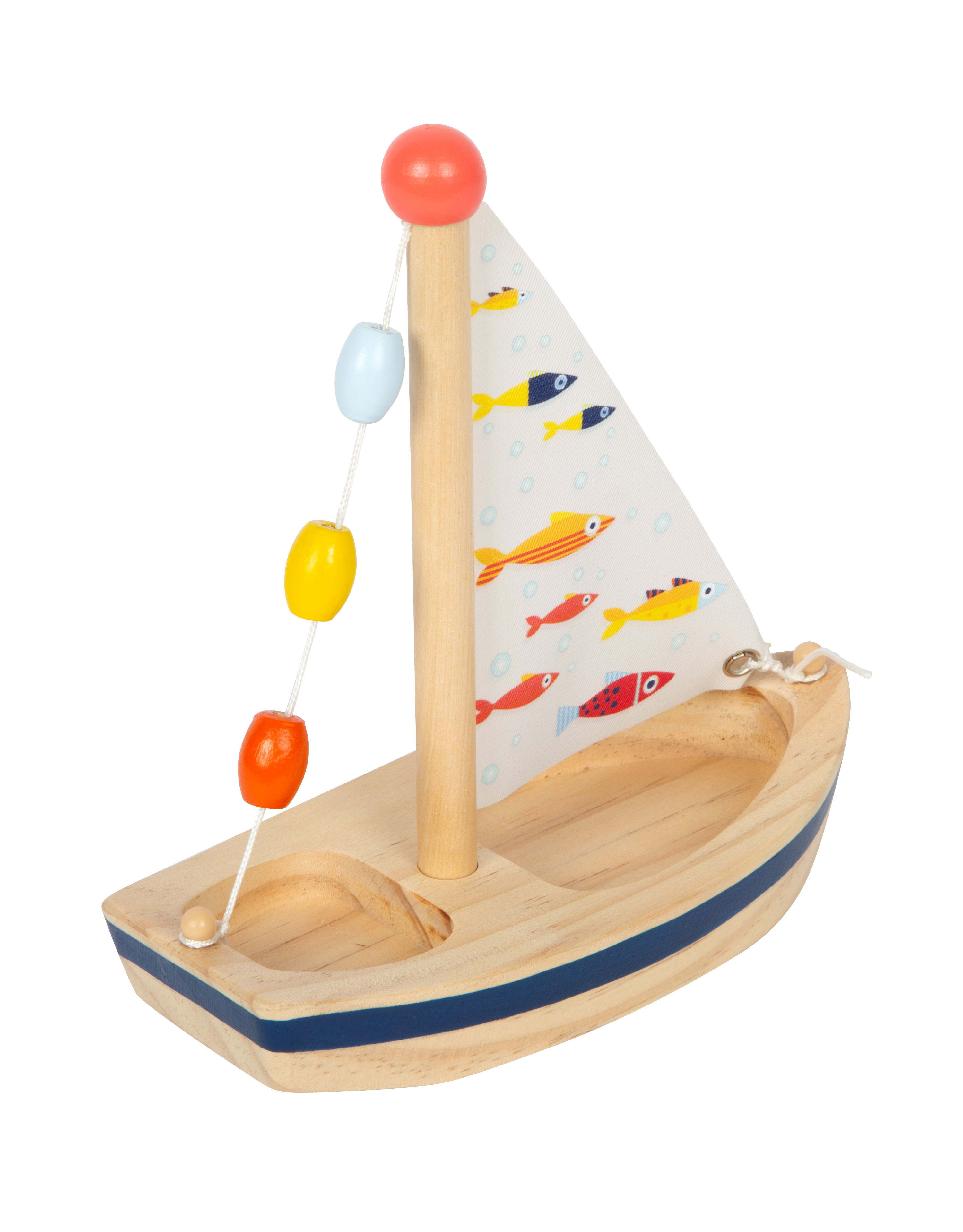Kinderspielzeug Boot aus Holz zum Spielen im Wasser