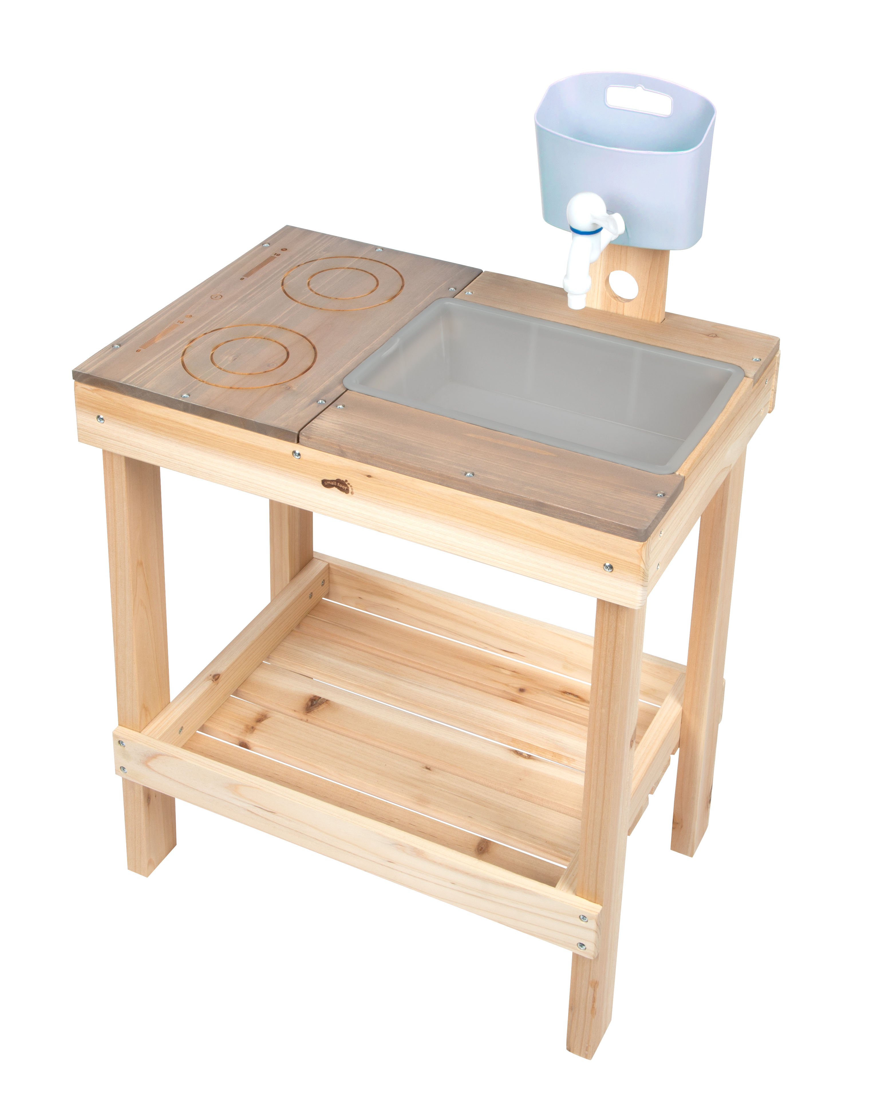 Garten-Spielküche aus Holz mit Wasserhahn
