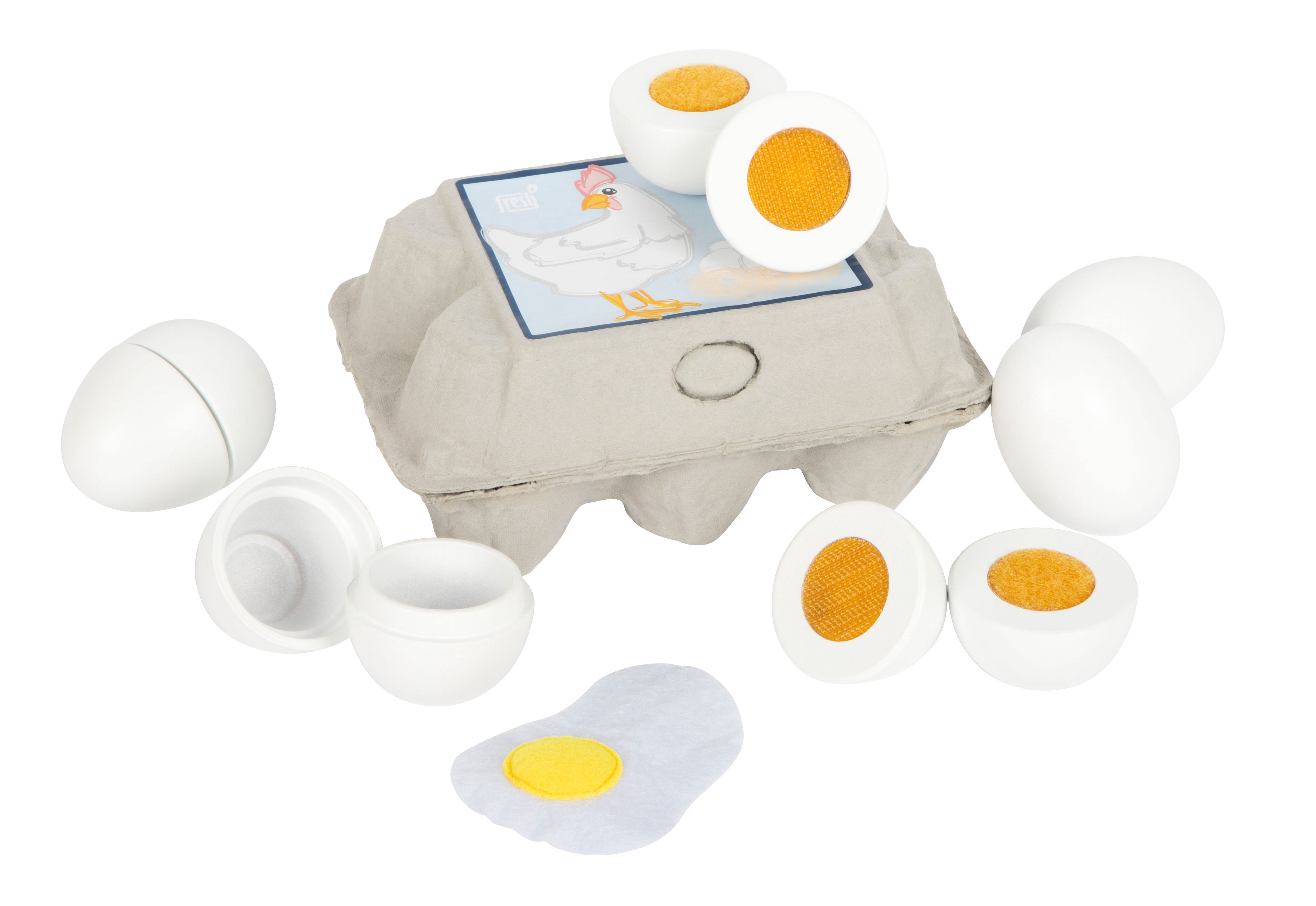 Eier „fresh“ mit sechs Eiern im Karton