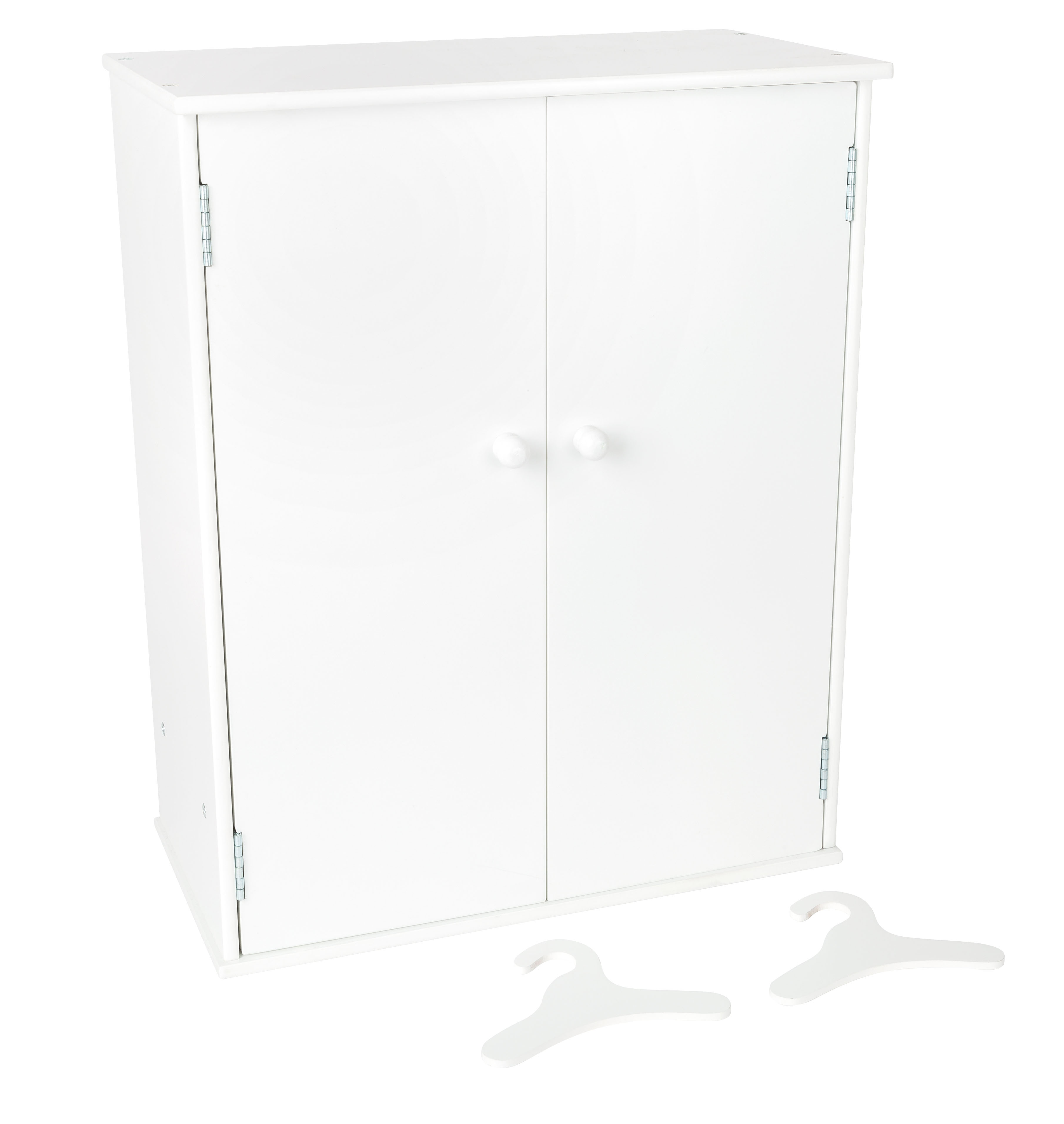 Weißer Kleiderschrank für Puppen aus Holz