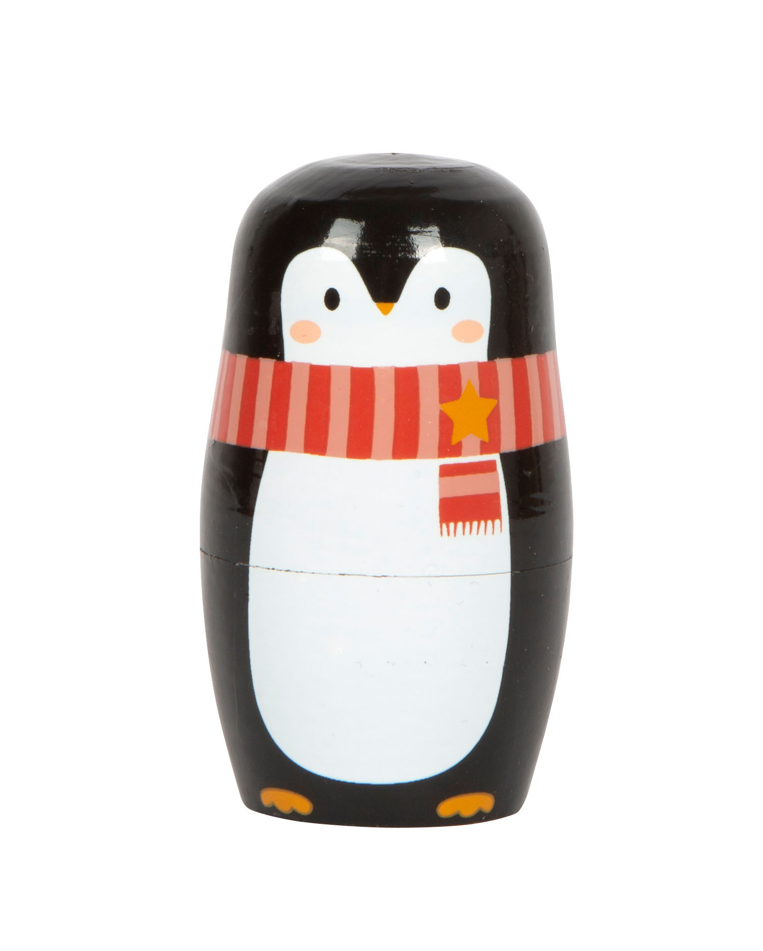Matrjoschka-Figur Pinguin mit Schal