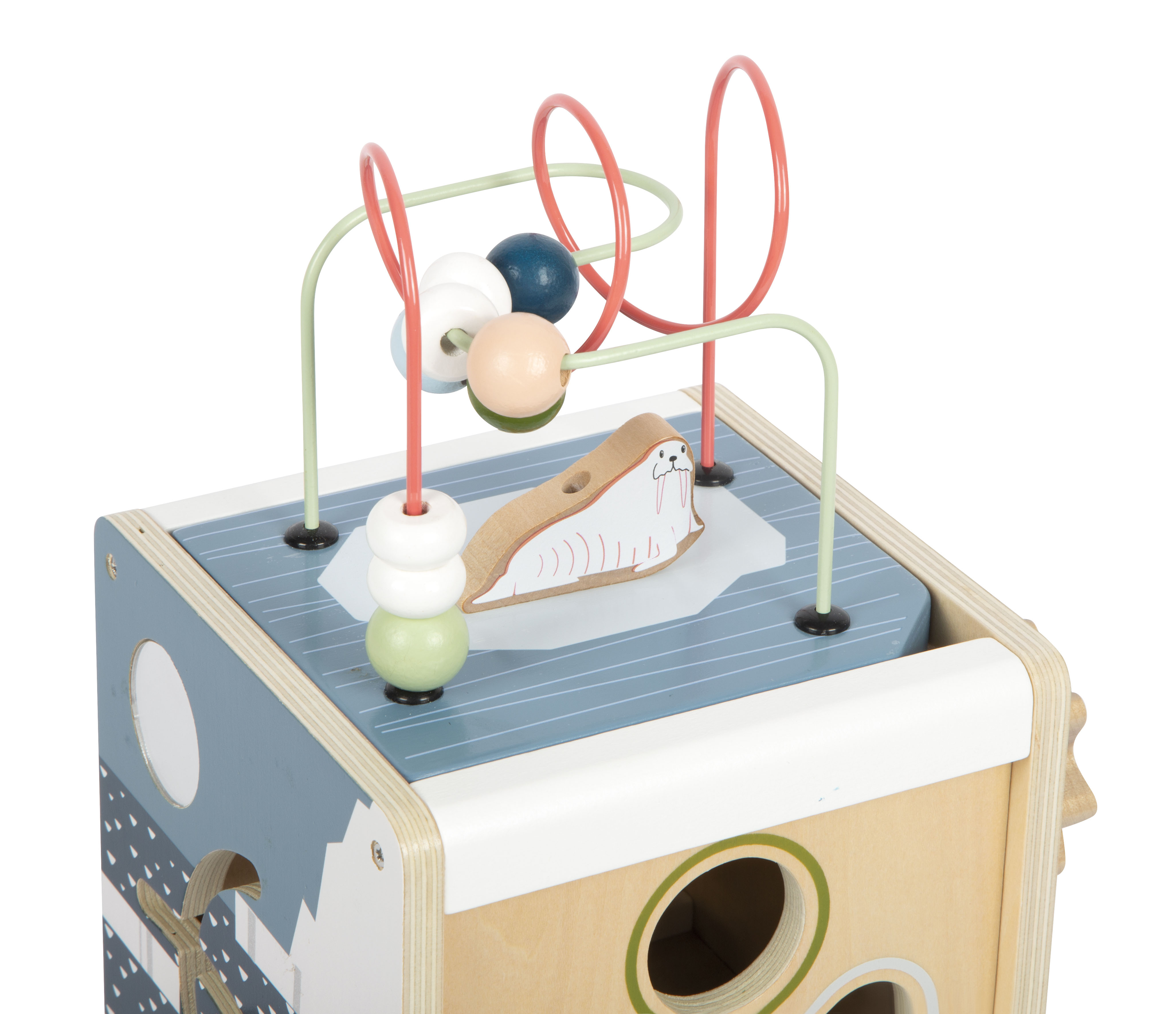 Stecksteine und Eule-Spielfigur aus Holz