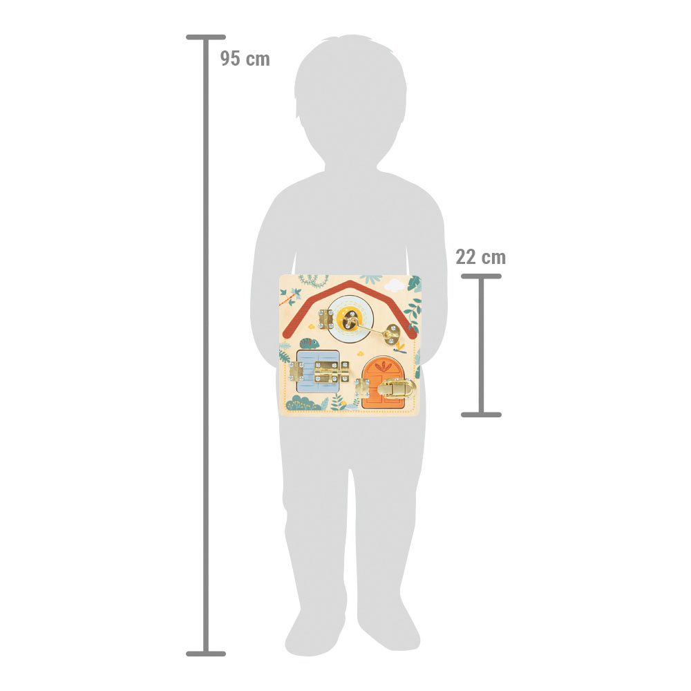 Motorikbrett Schloss und Riegel „Safari“ für Kinder