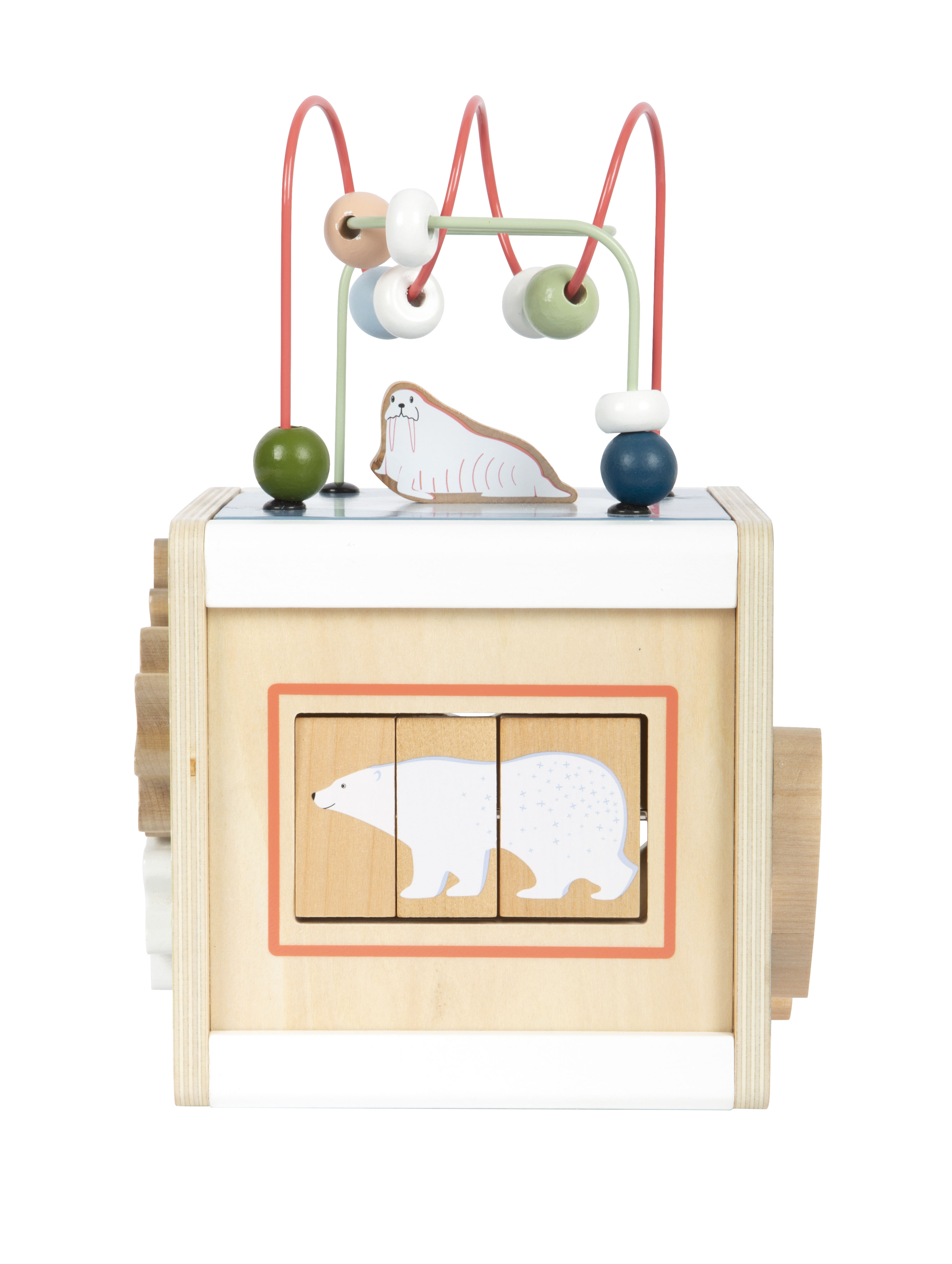Baby-Spielwürfel aus Holz mit Polarfuchs