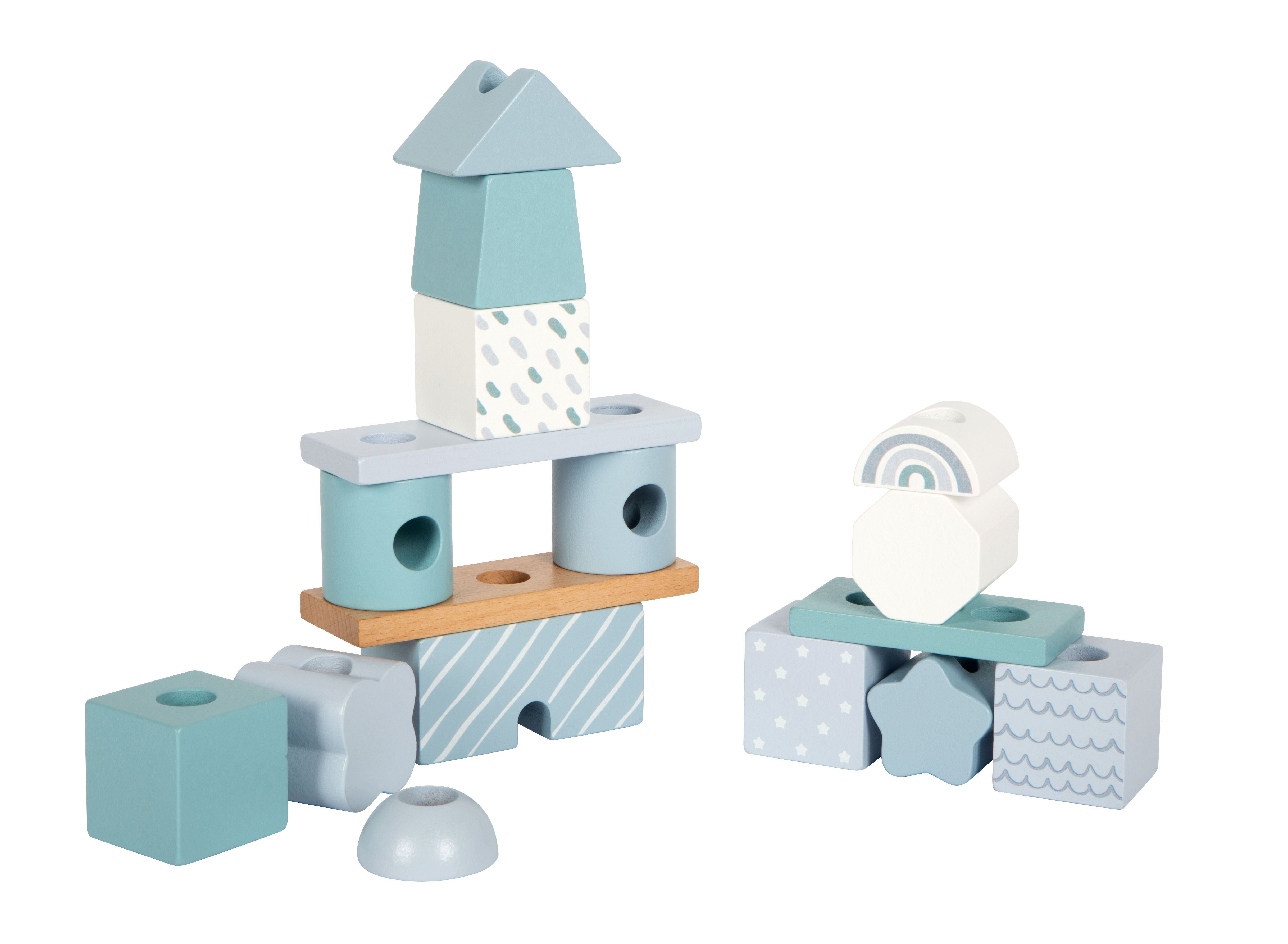 Stapelhaus Blau Bausteine Kreativ Stapeln