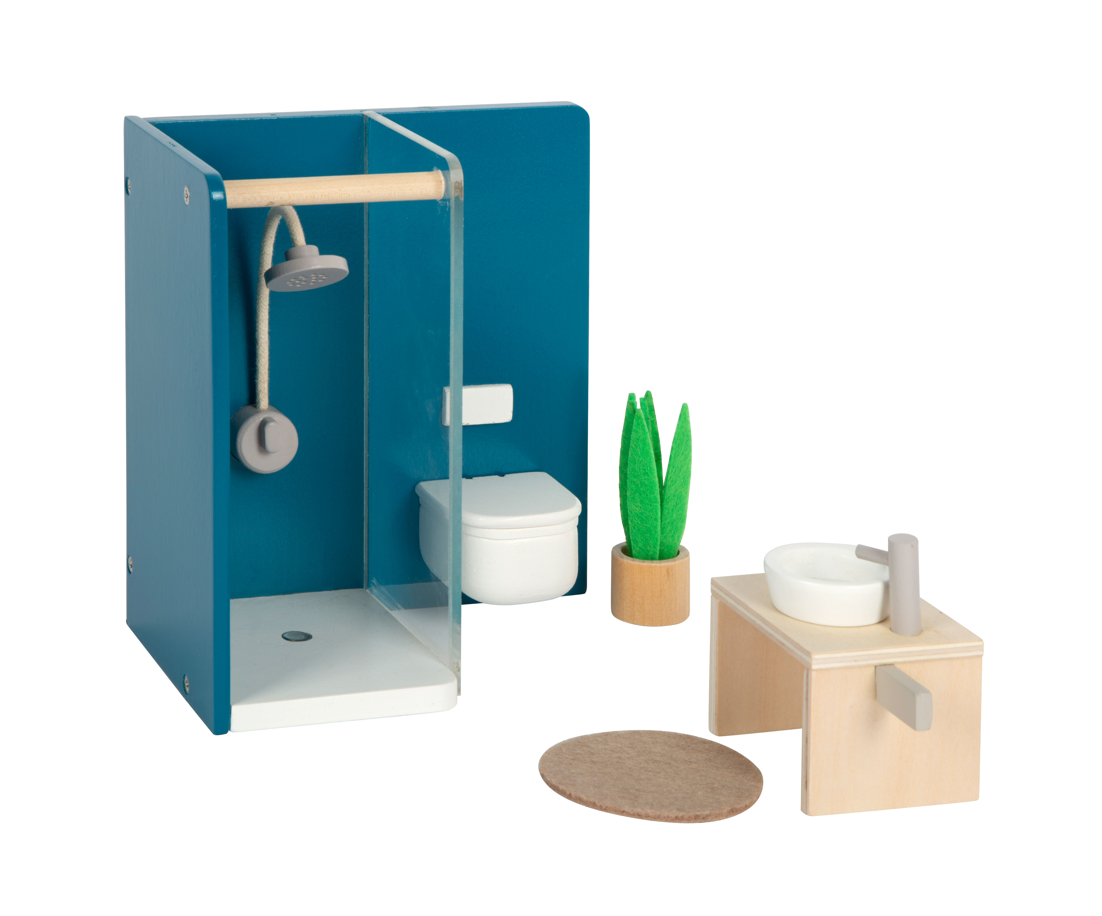 Puppenhausmöbel-Set fürs Badezimmer