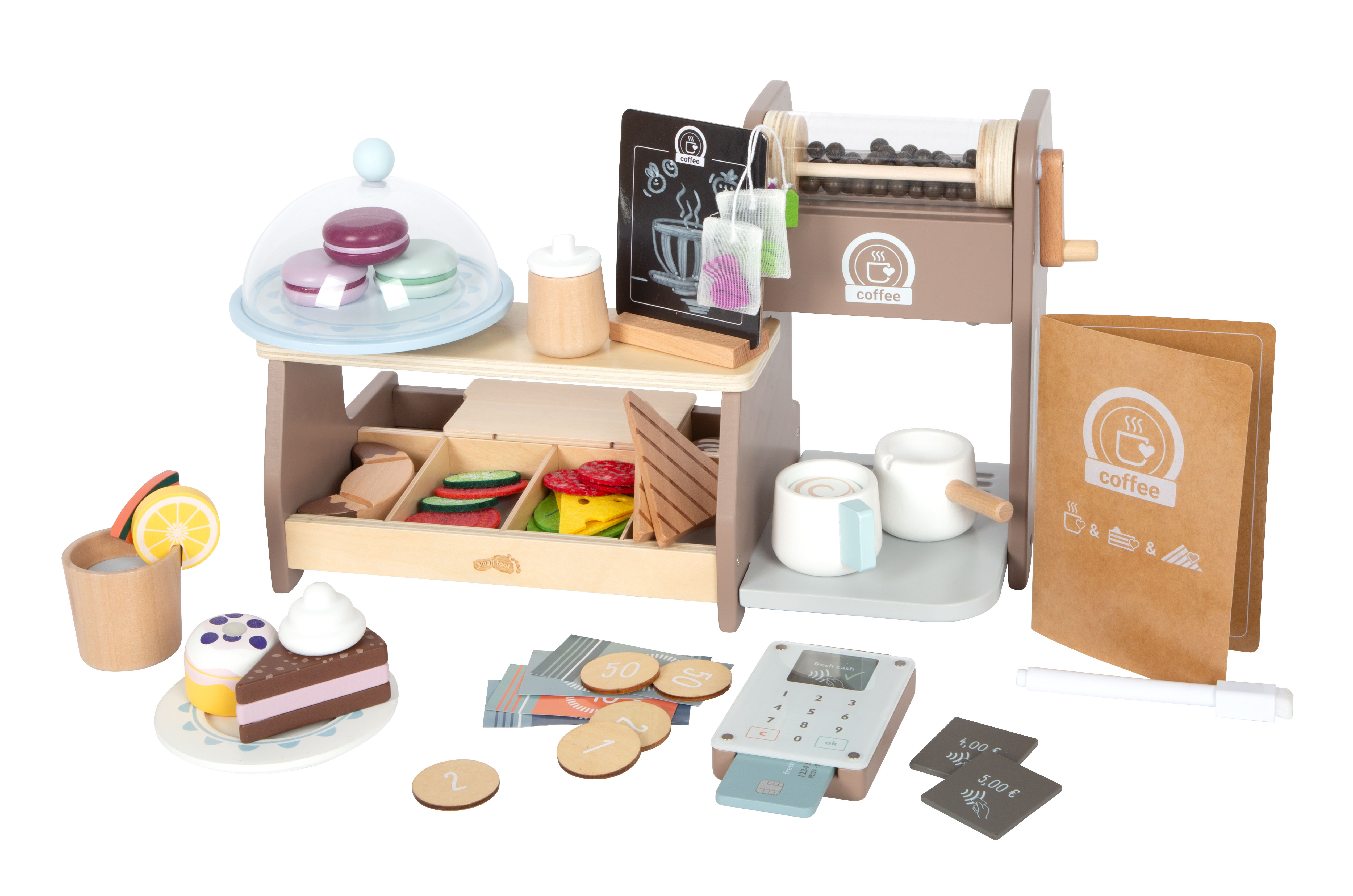 Barista-Café-Set mit Theke, Tee und Zutaten zum Bestellen