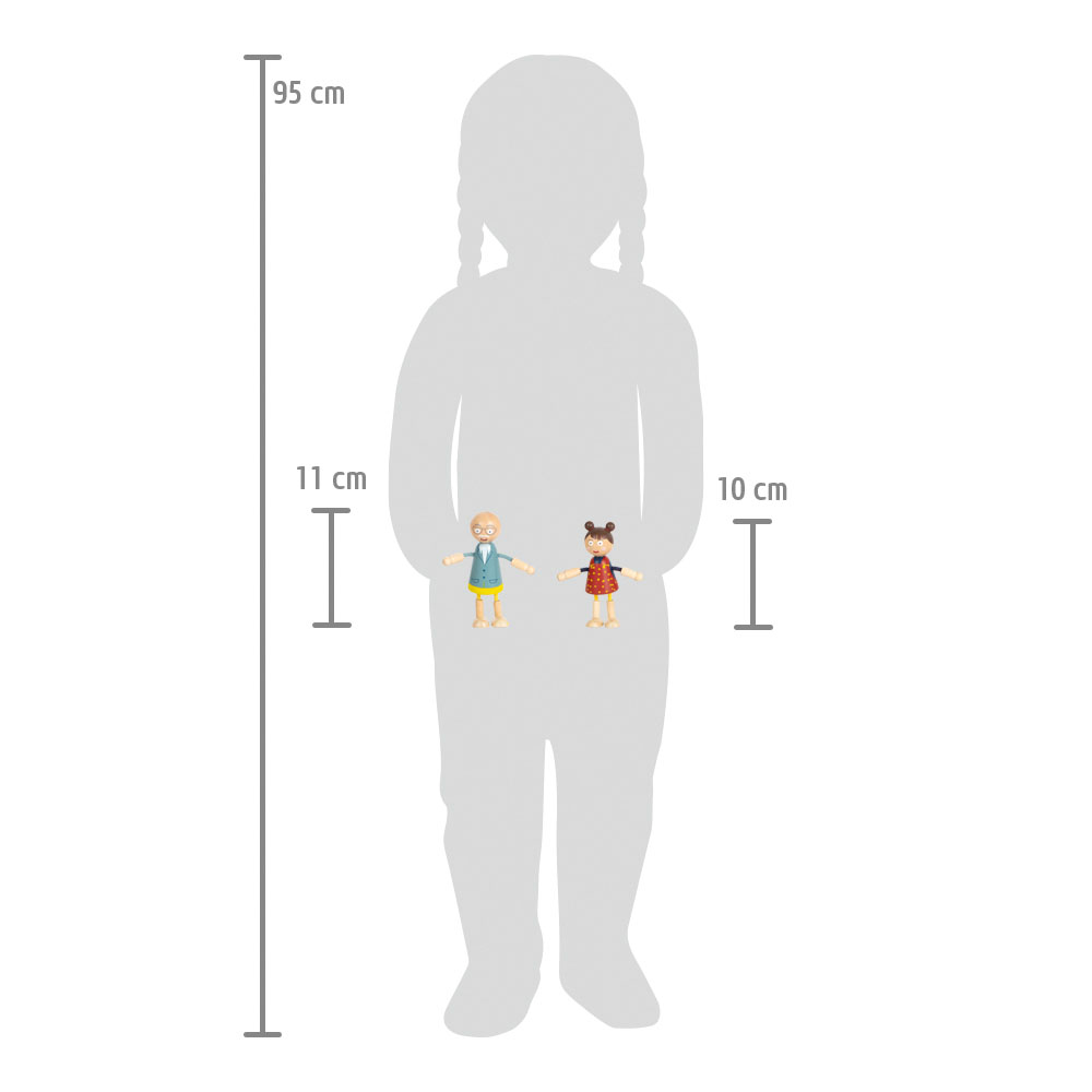 Biegepuppen-Familie aus Holz für Kinder