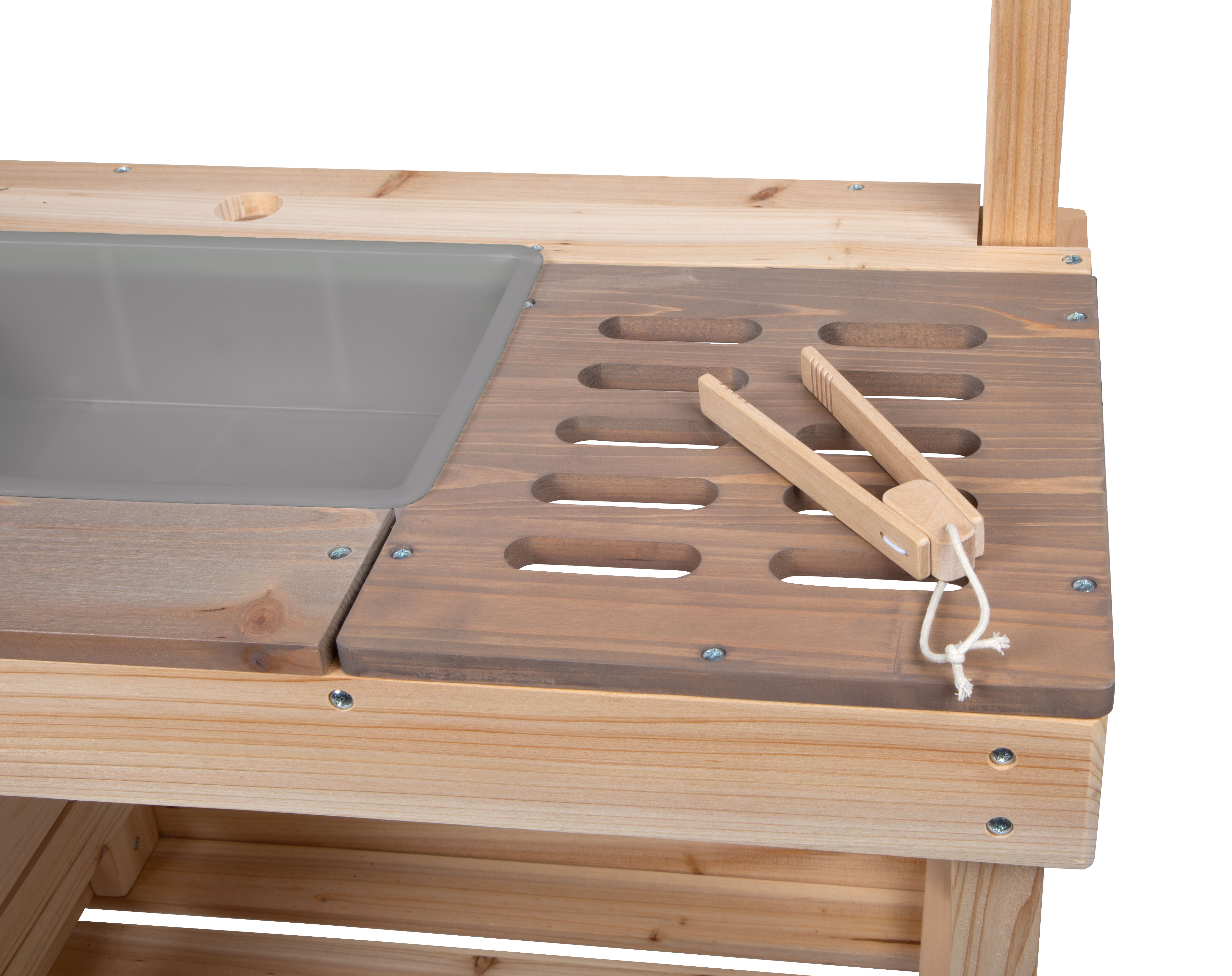 Grill- und Herdplatte von Outdoor-Matschküche aus Holz für Kinder