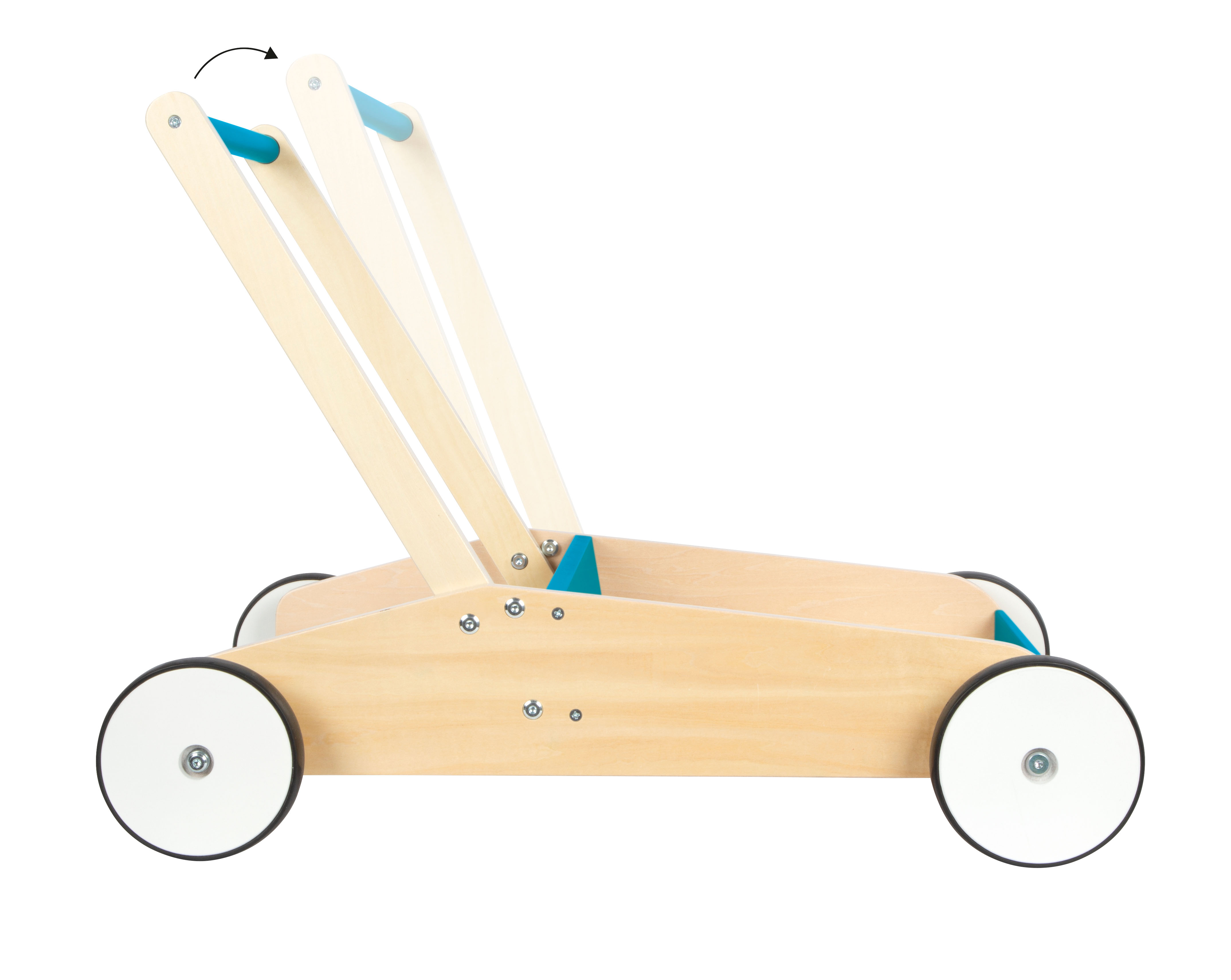 Holz-Lauflernwagen mit verstellbarem Griff