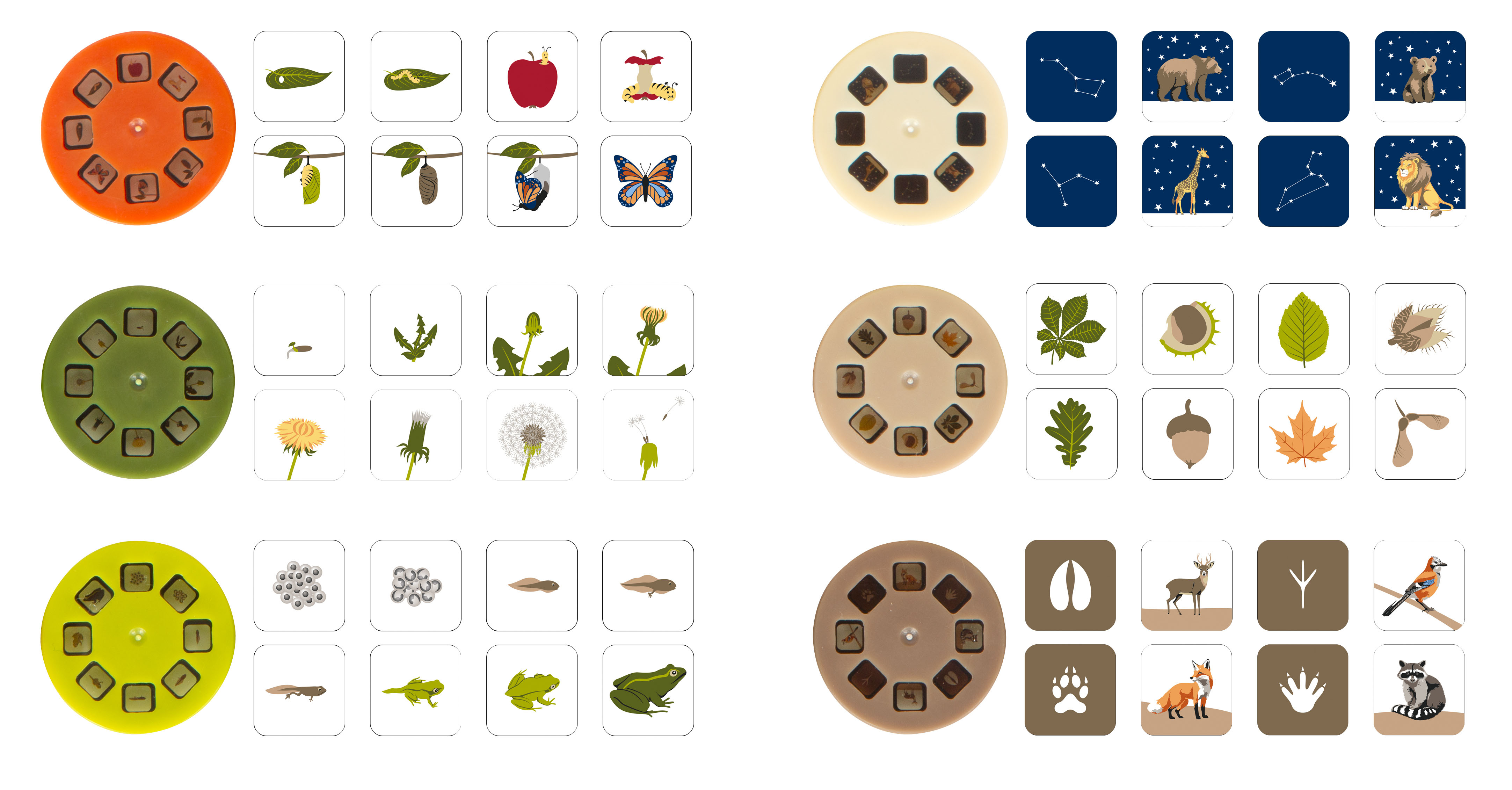 Projektorscheiben mit Themenmotiven