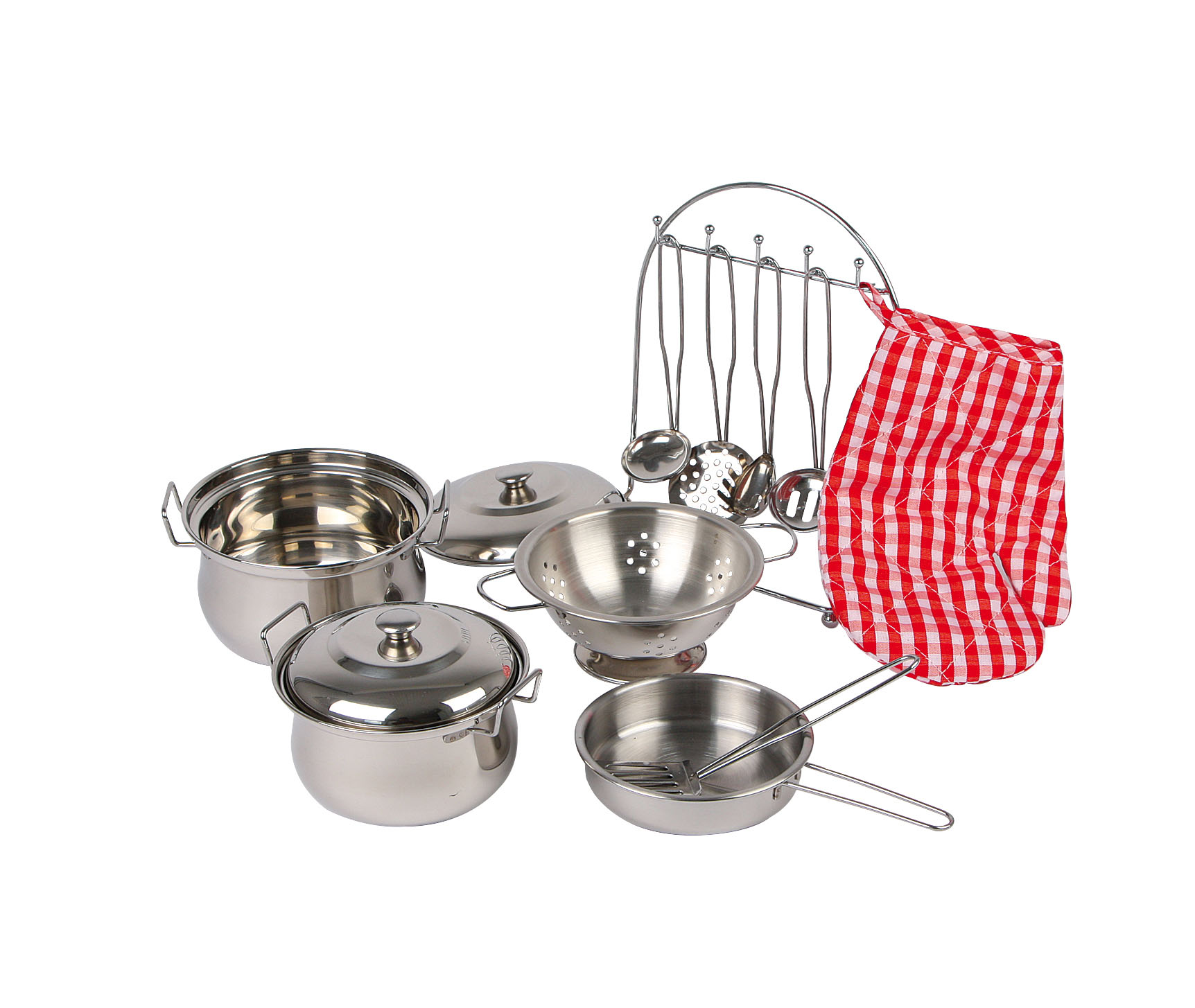 Kochgeschirr-Set aus Metall für die Kinderküche