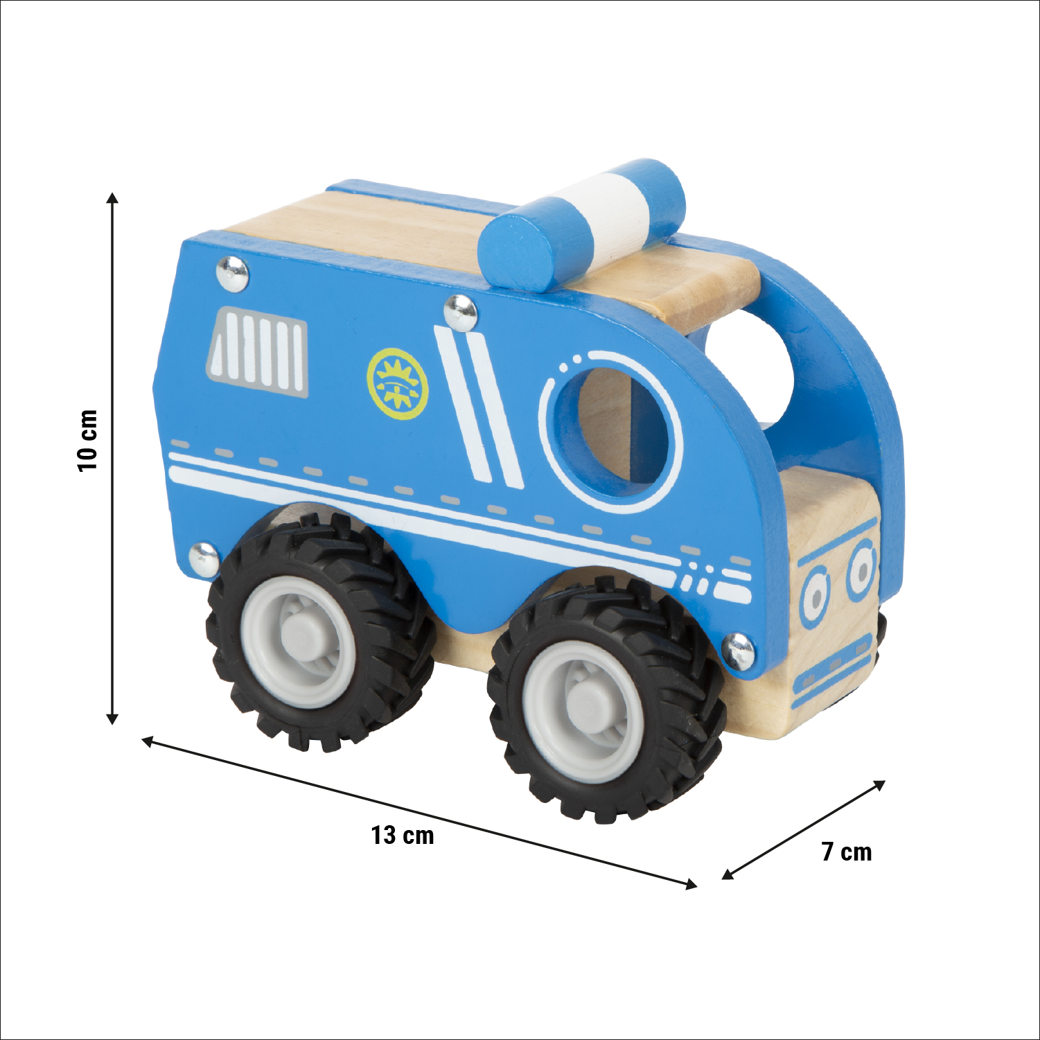 Holzspielzeug, Toyreifen, Holzauto, Blauer Bus, Kinderwagen-Design