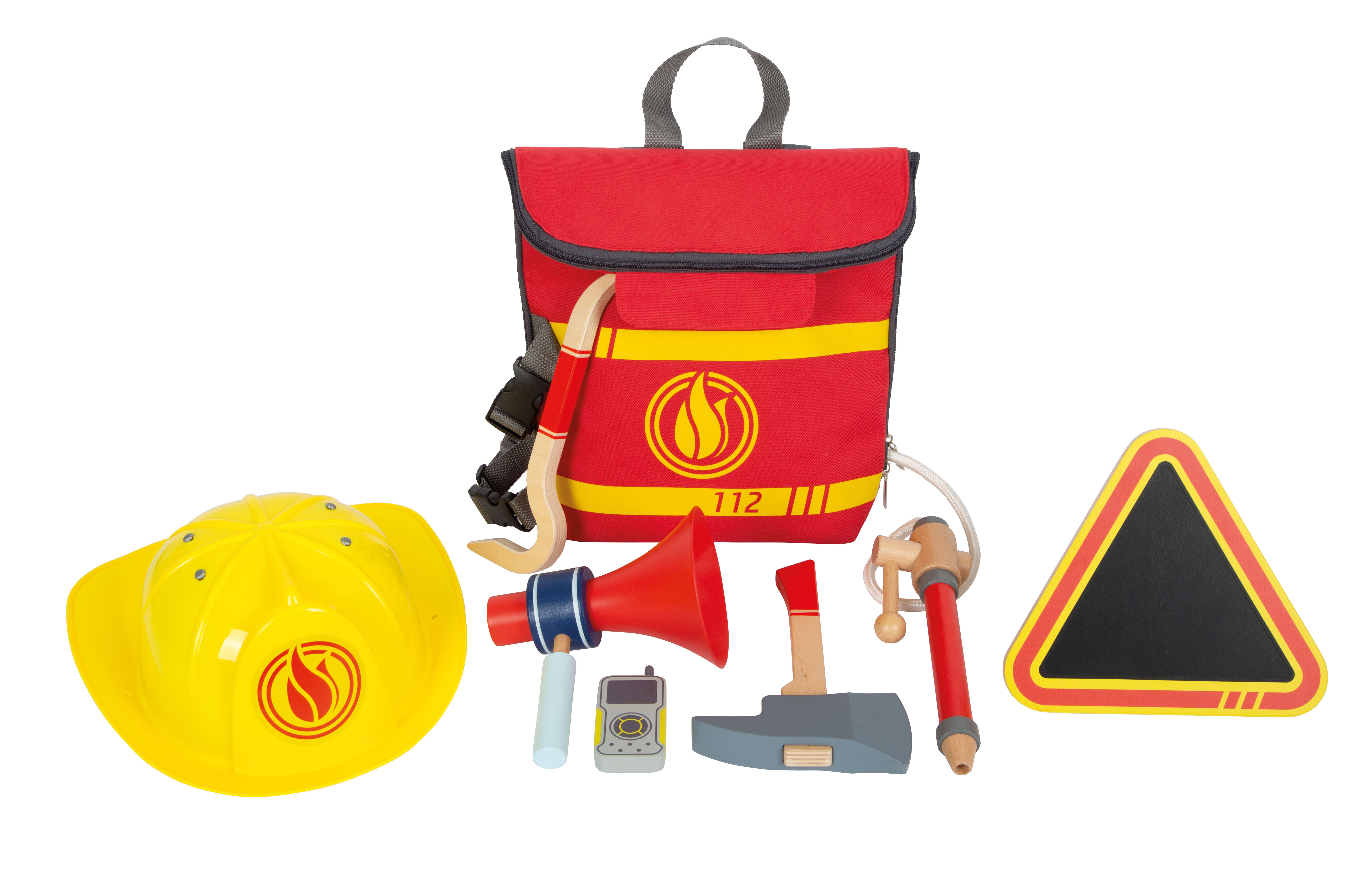 Kinder-Rucksack mit Zubehör zum Thema Feuerwehr
