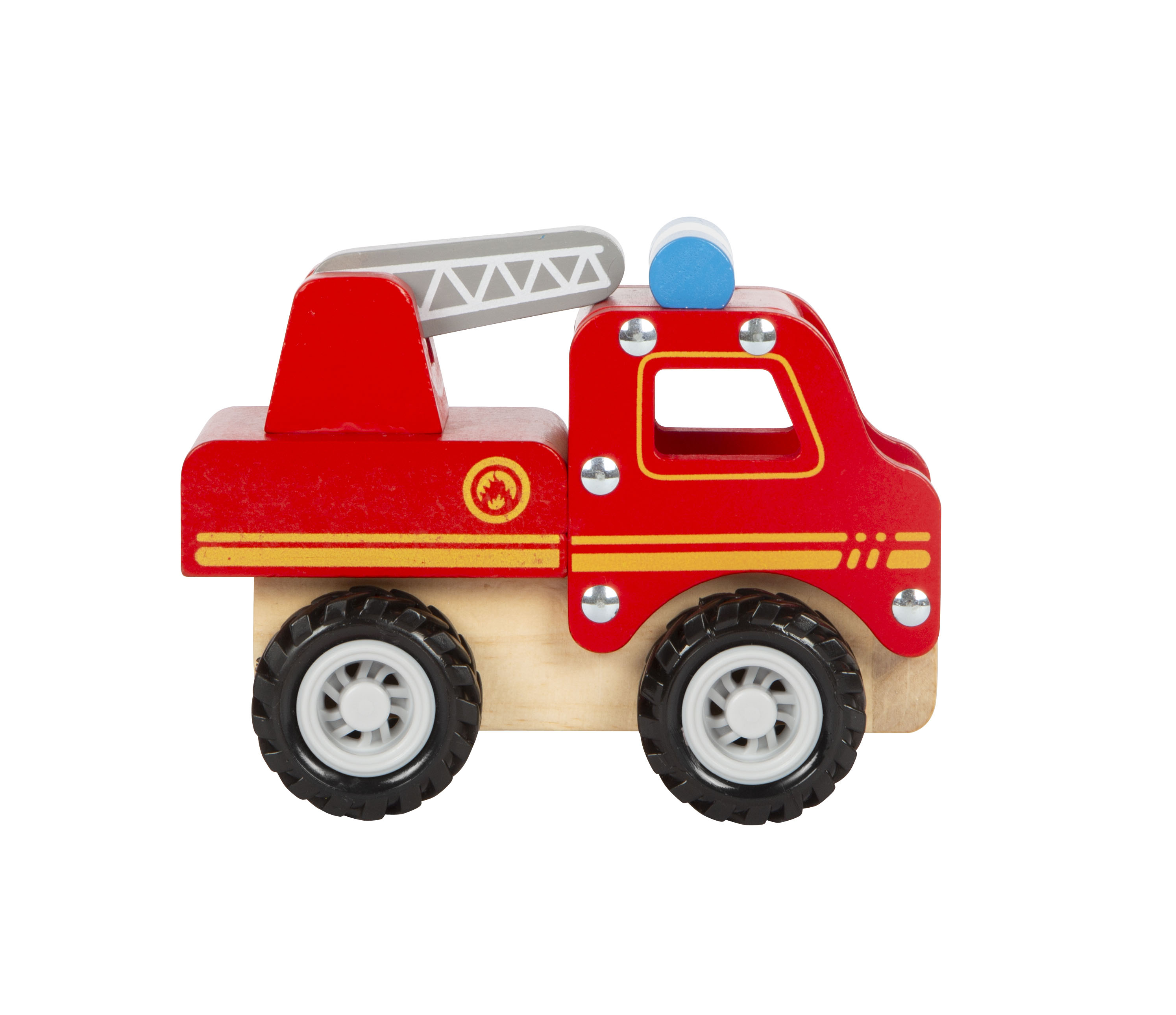 Holzspielzeug, Feuerwehrwagen, Karren, Holzauto, rote Farbe