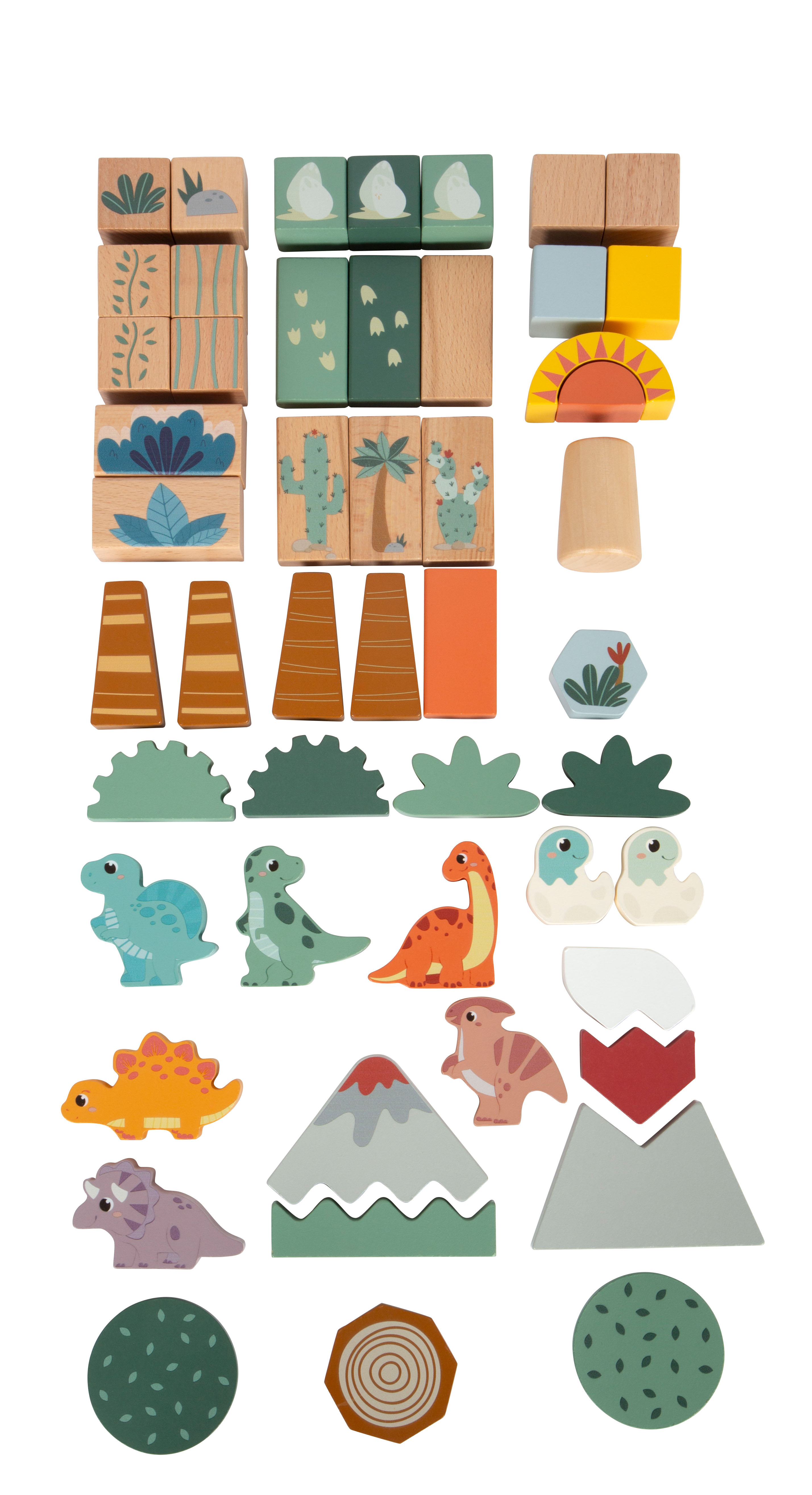 Dino-Bauklötze aus Holz für Kinder