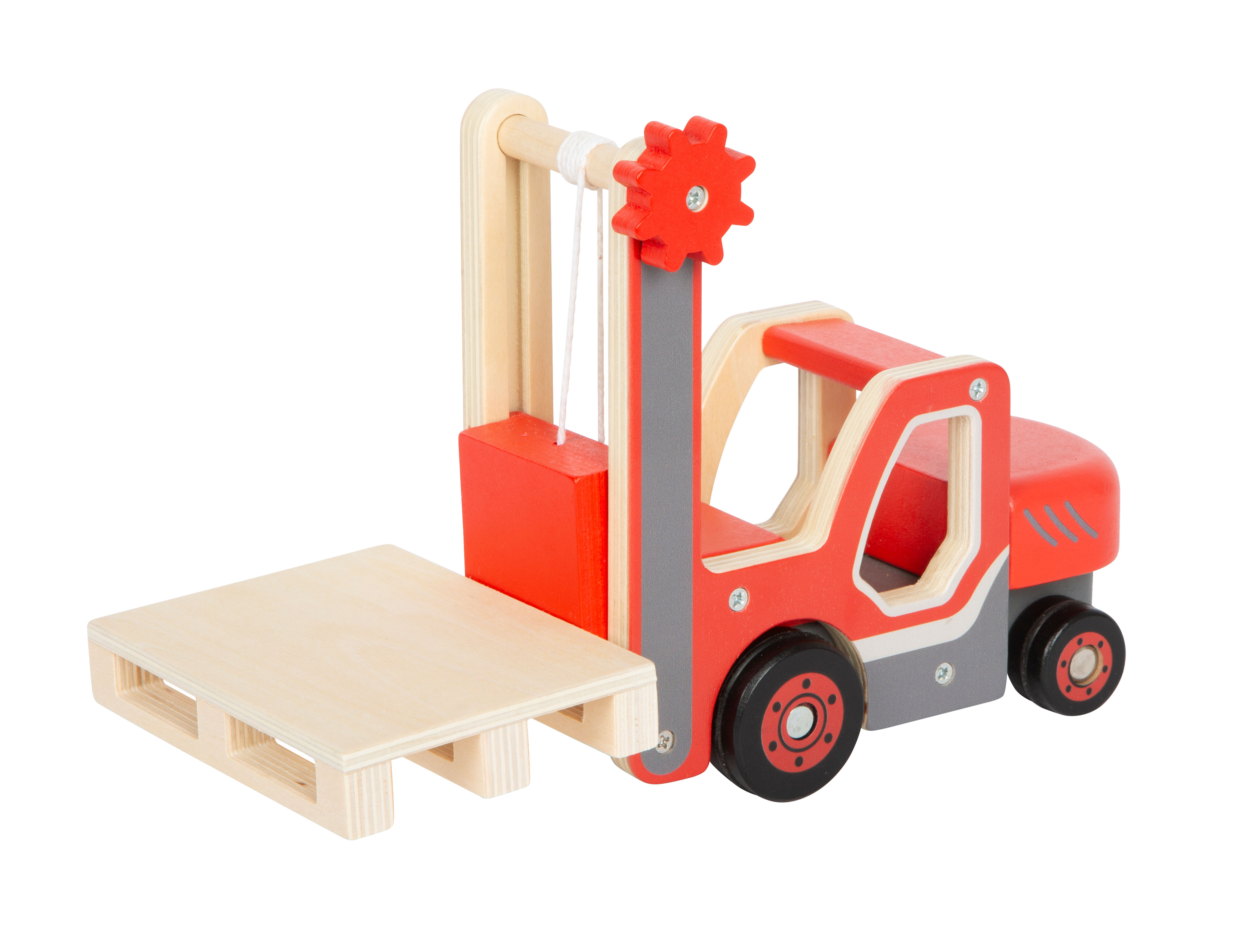 Gabelstapler mit Palette schräg links vorne