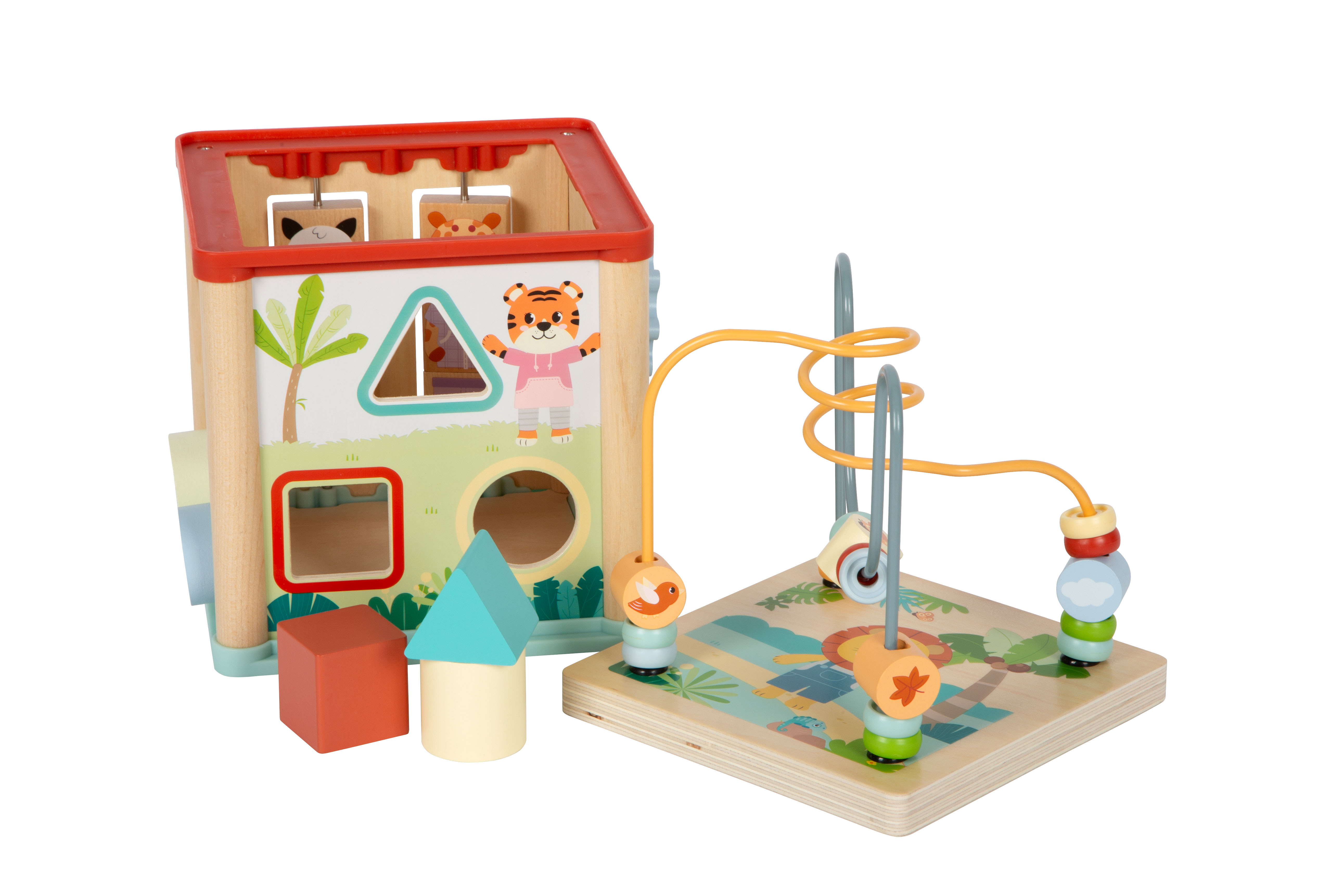 Motorikwürfel Deckel mit Motorikschleife abnehmbar