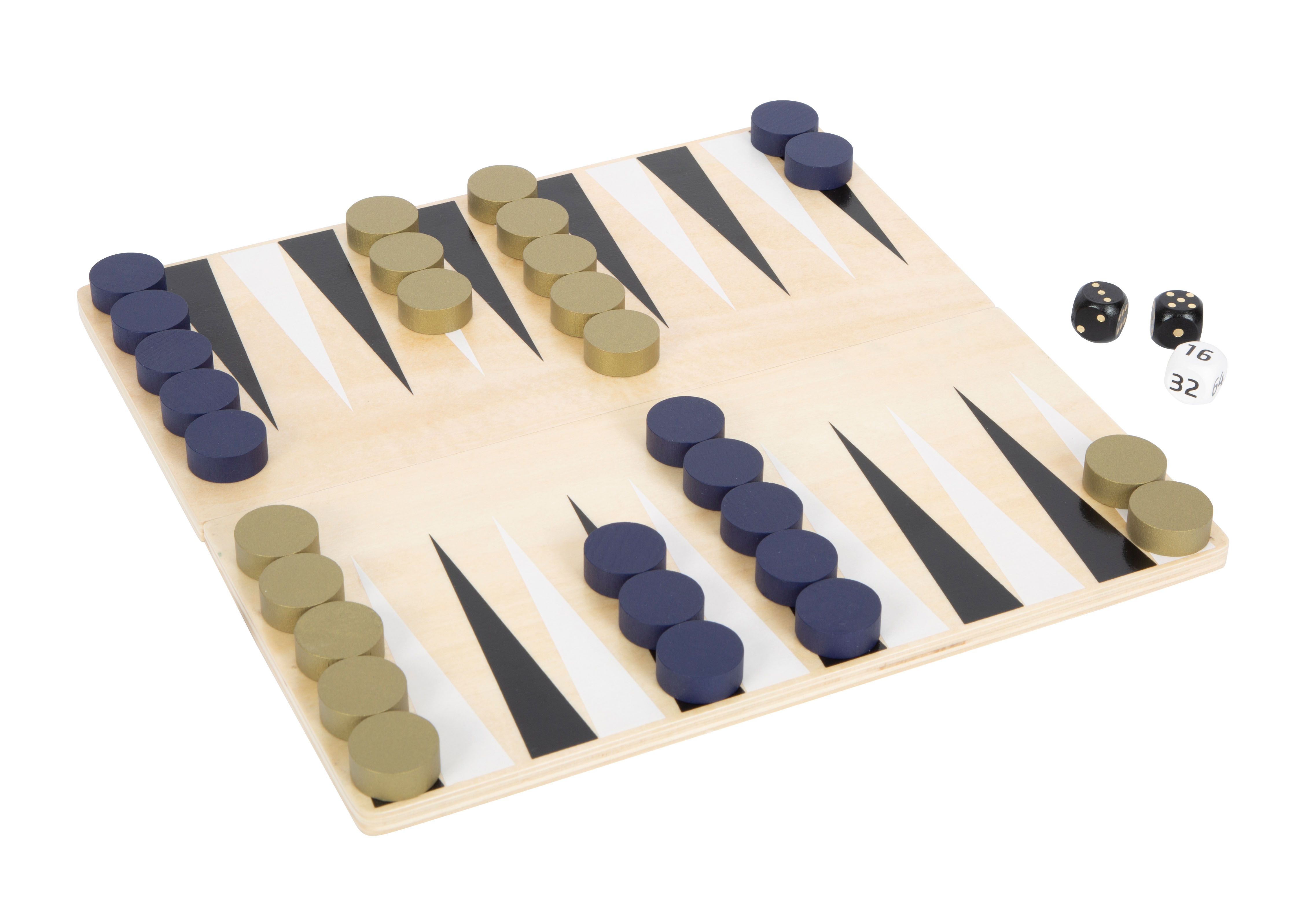 Modernes Backgammon-Spiel mit Gold-Akzenten