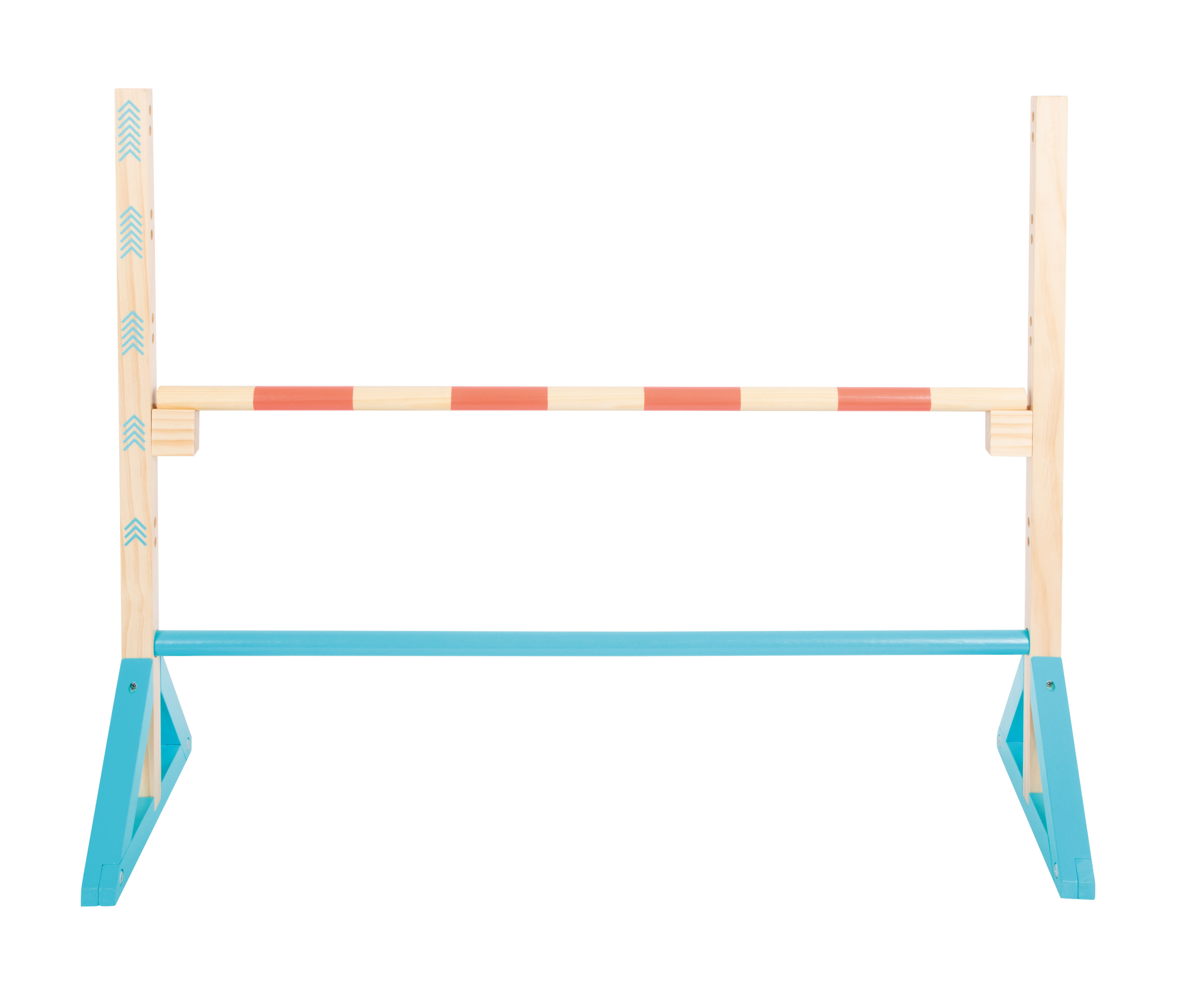 Sprung-Hindernis aus Holz mit Stangen